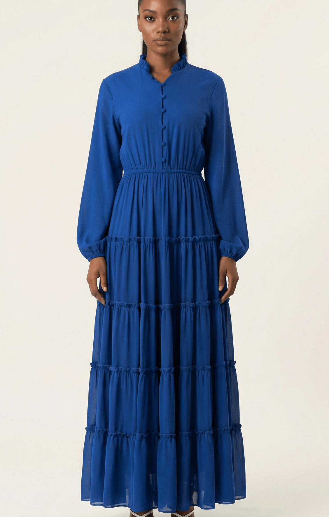 Anitta tiered chiffon maxi dress Kabayare