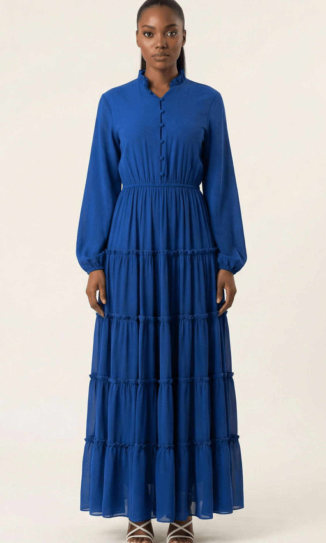 Anitta tiered chiffon maxi dress Kabayare