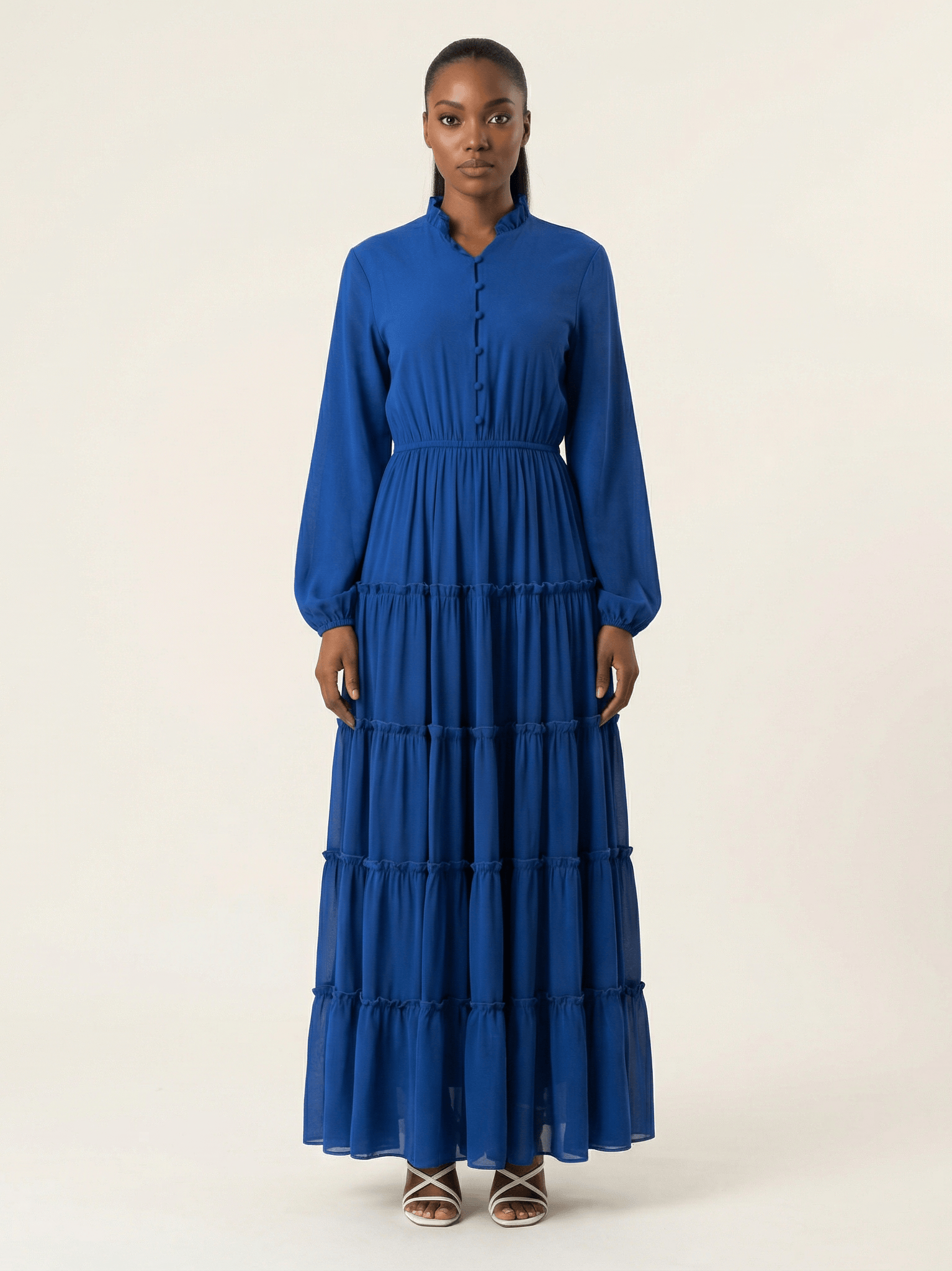 Anitta tiered chiffon maxi dress Kabayare