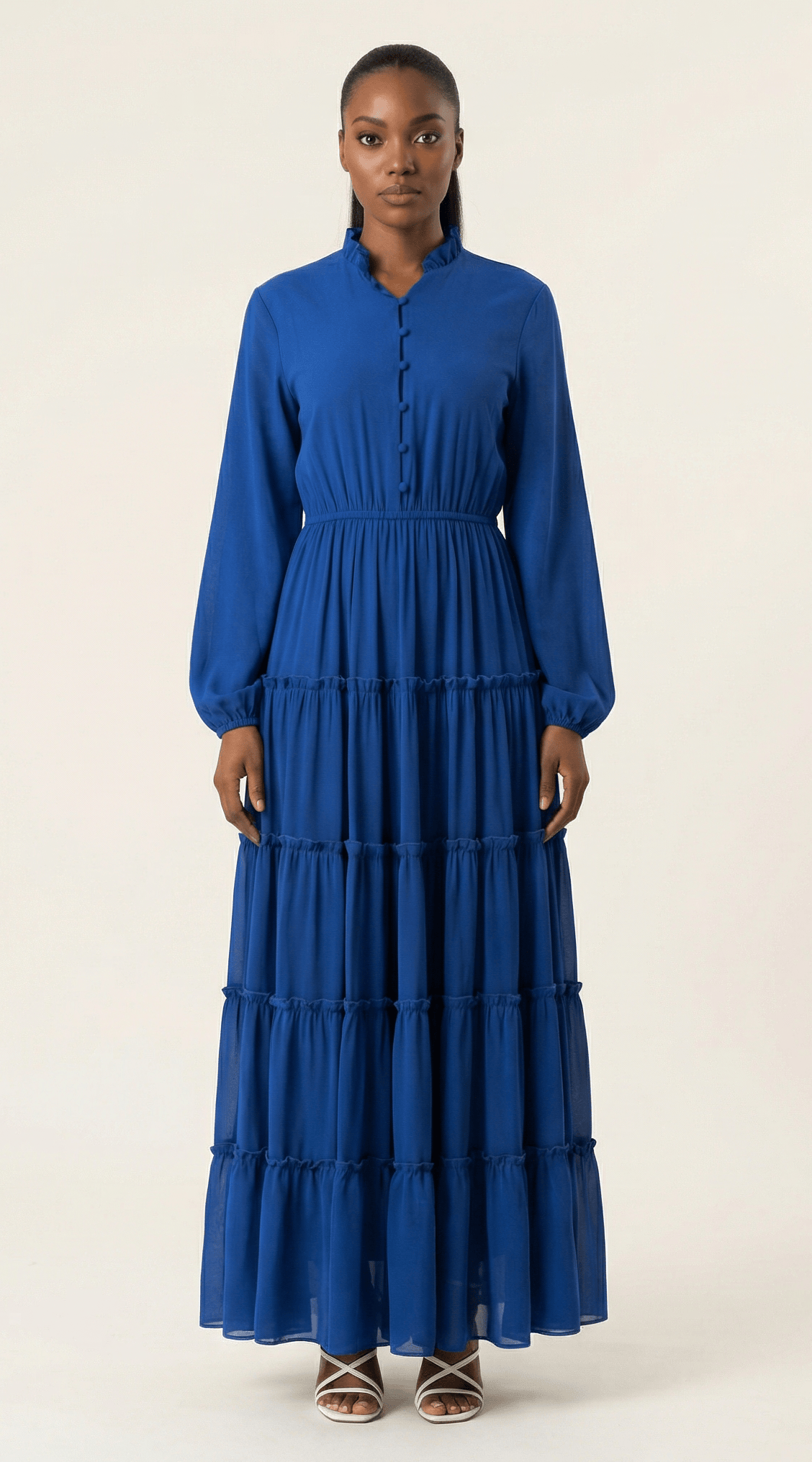 Anitta tiered chiffon maxi dress Kabayare