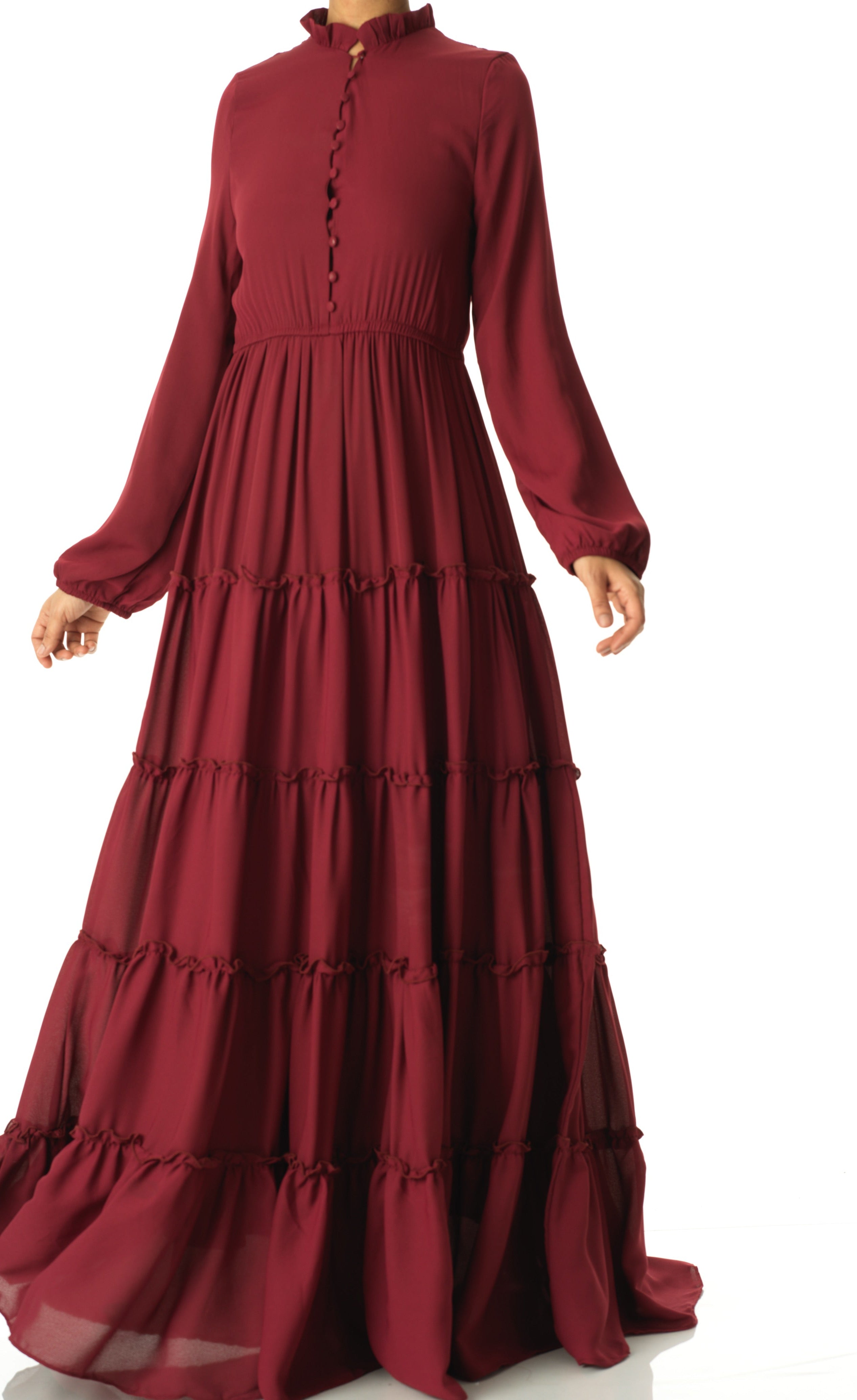 Anitta tiered chiffon maxi dress Kabayare
