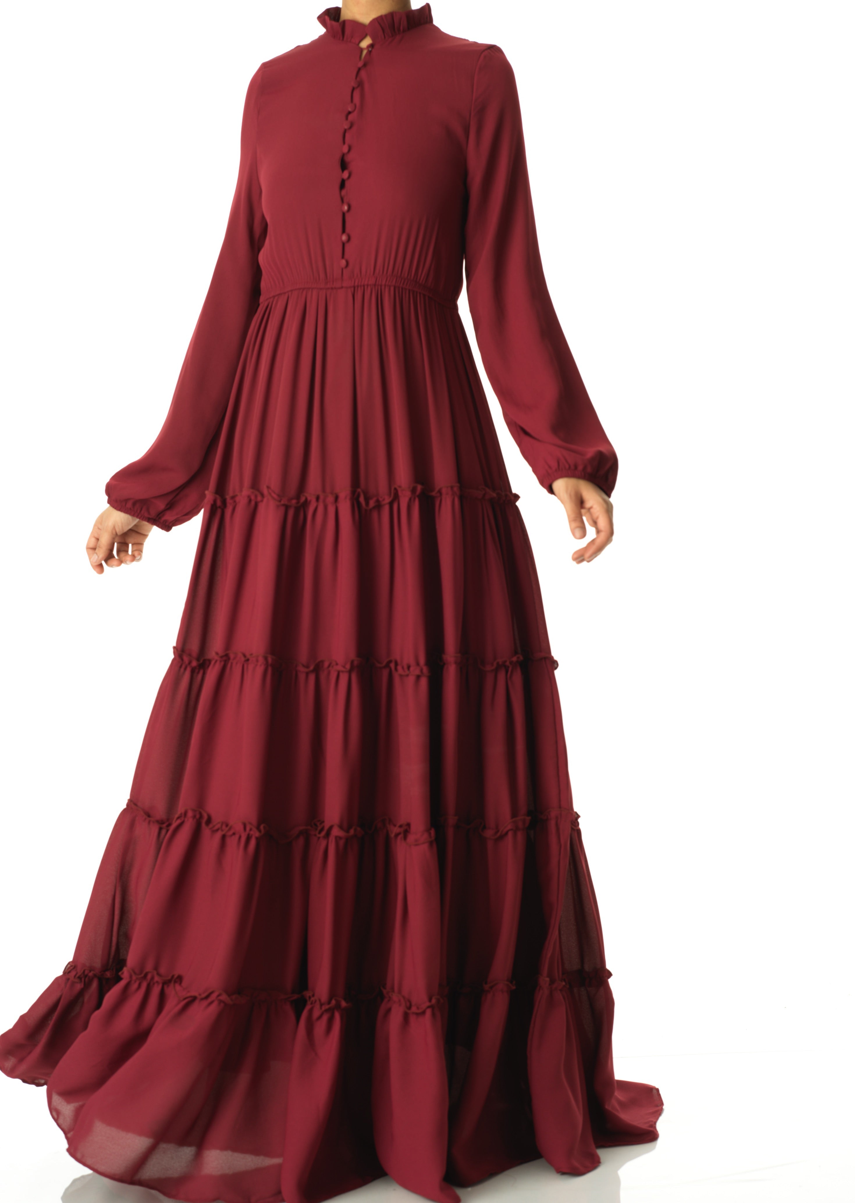 Anitta tiered chiffon maxi dress Kabayare
