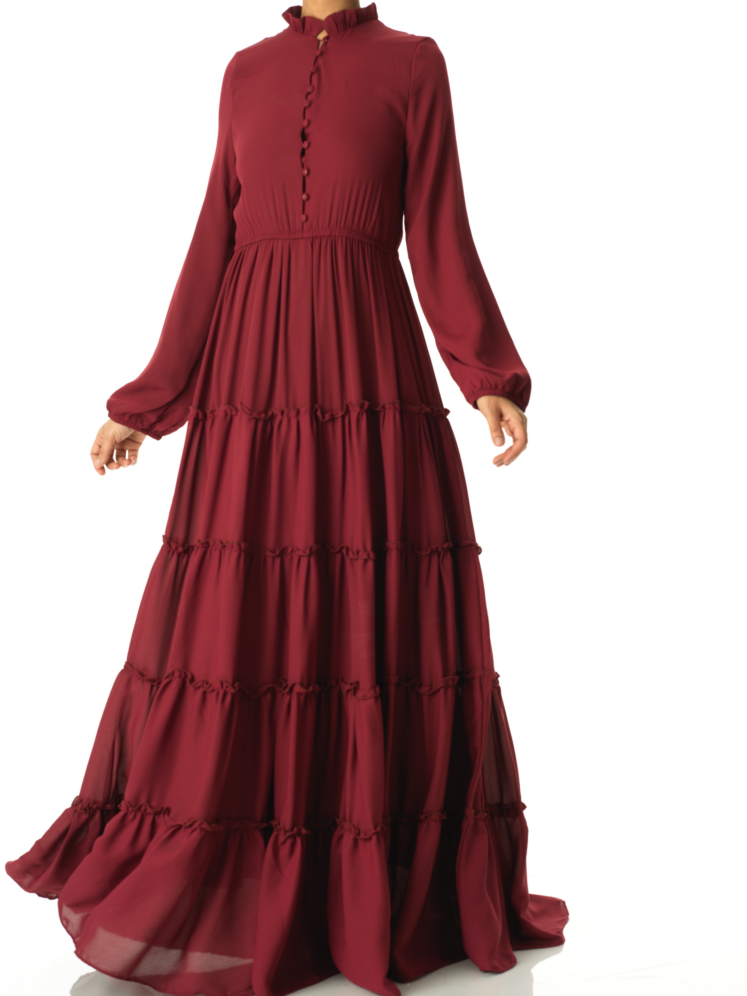 Anitta tiered chiffon maxi dress Kabayare