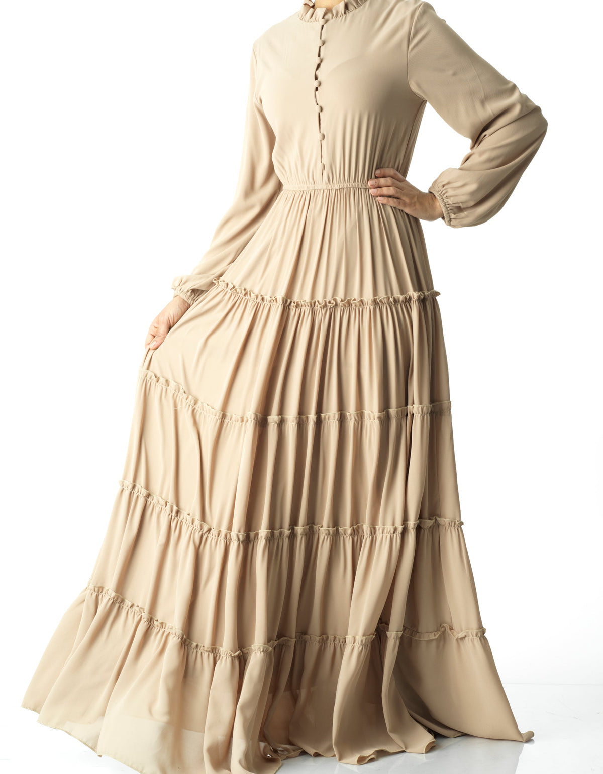 Anitta tiered chiffon maxi dress Kabayare