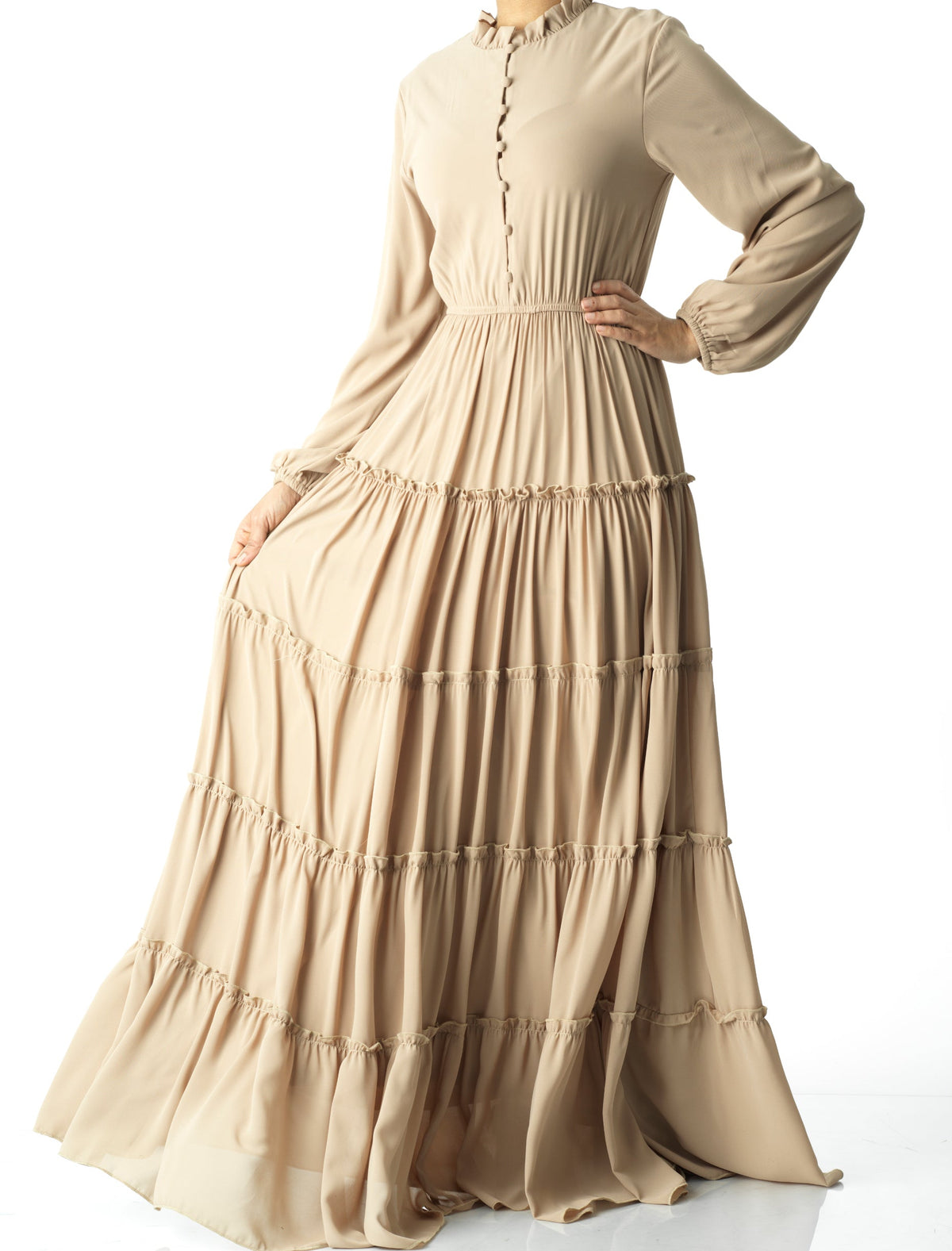 Anitta tiered chiffon maxi dress Kabayare