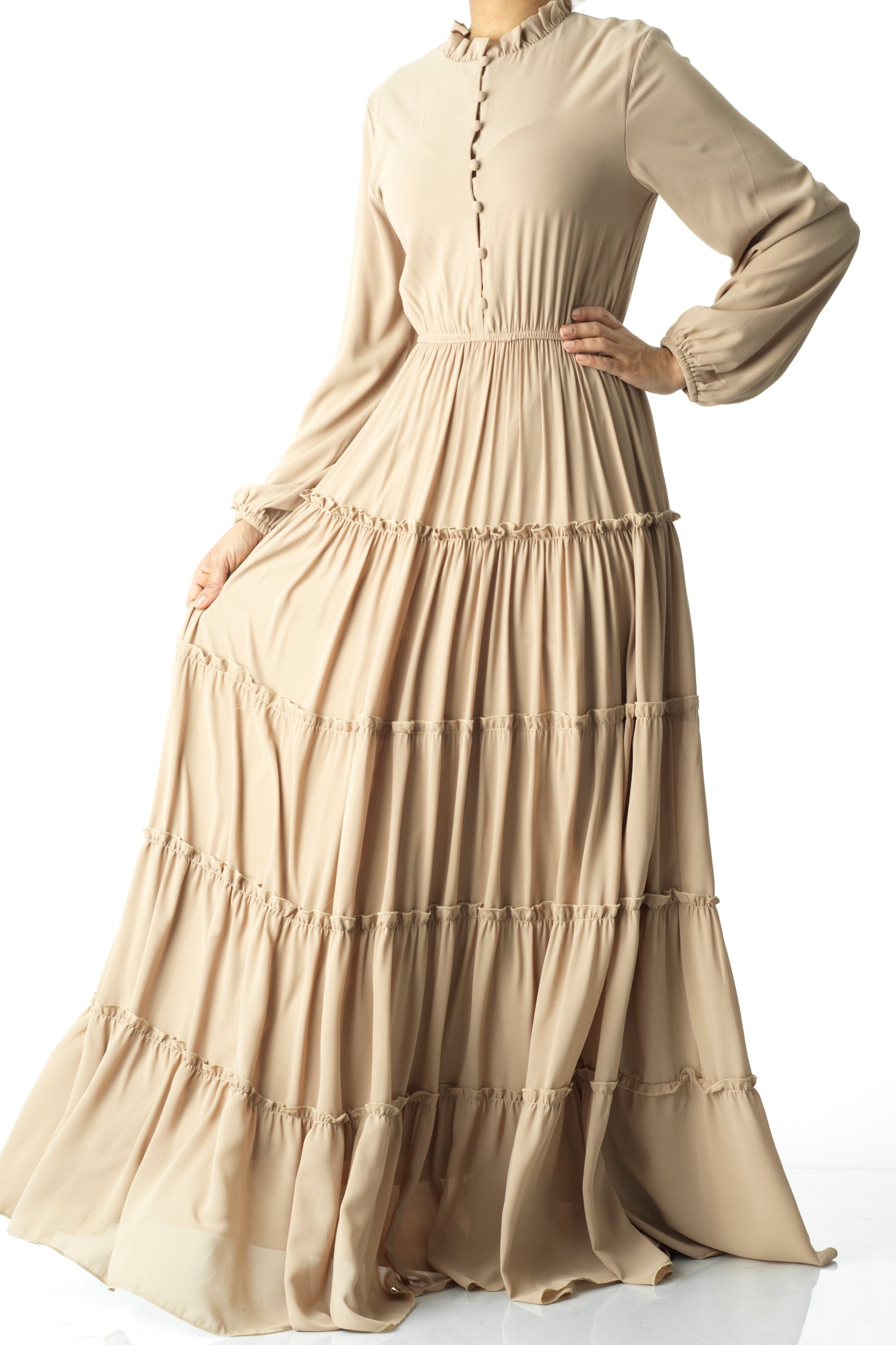 Anitta tiered chiffon maxi dress Kabayare
