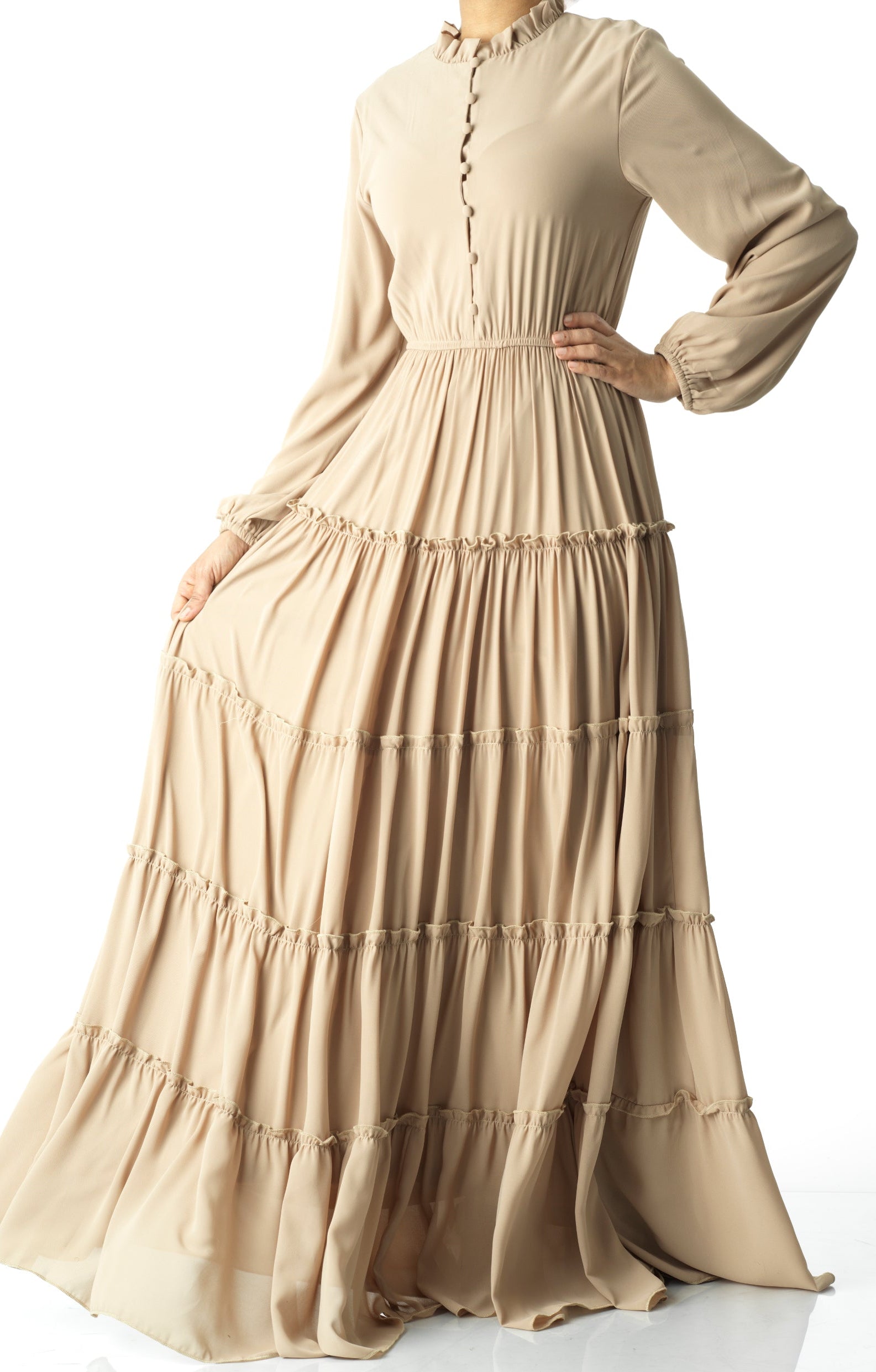 Anitta tiered chiffon maxi dress Kabayare