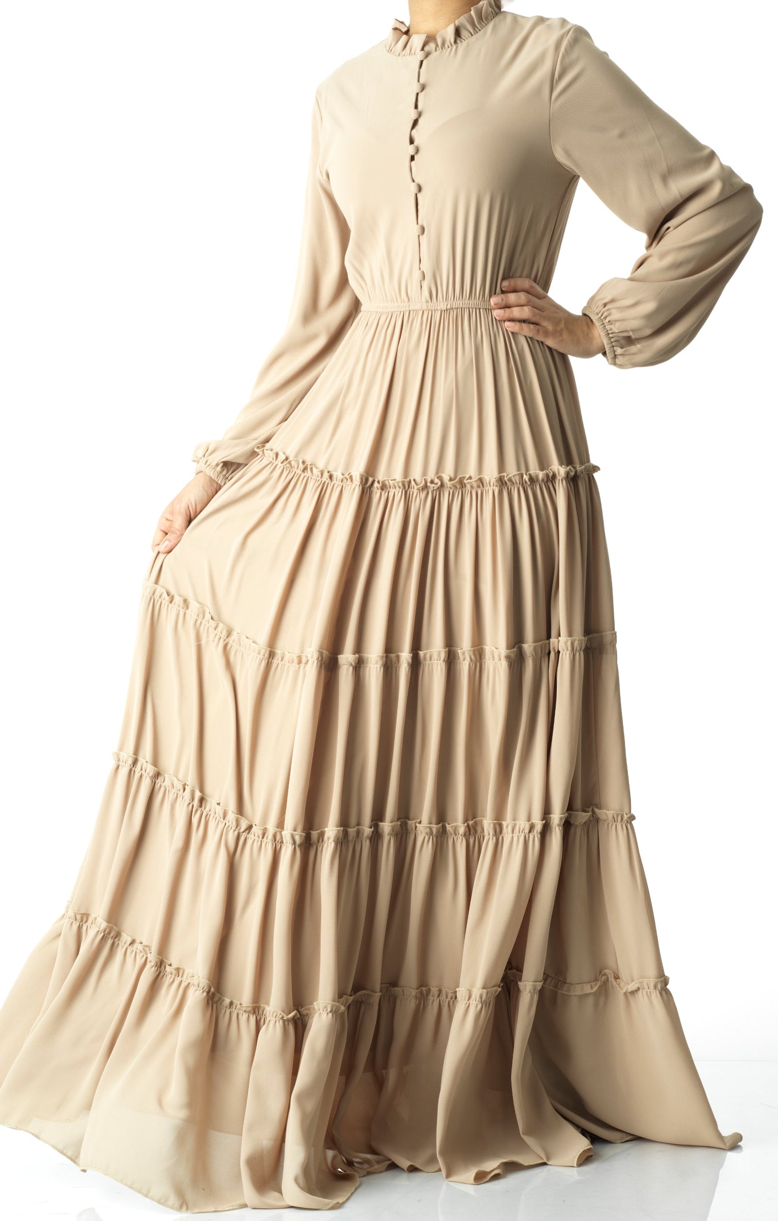 Anitta tiered chiffon maxi dress Kabayare