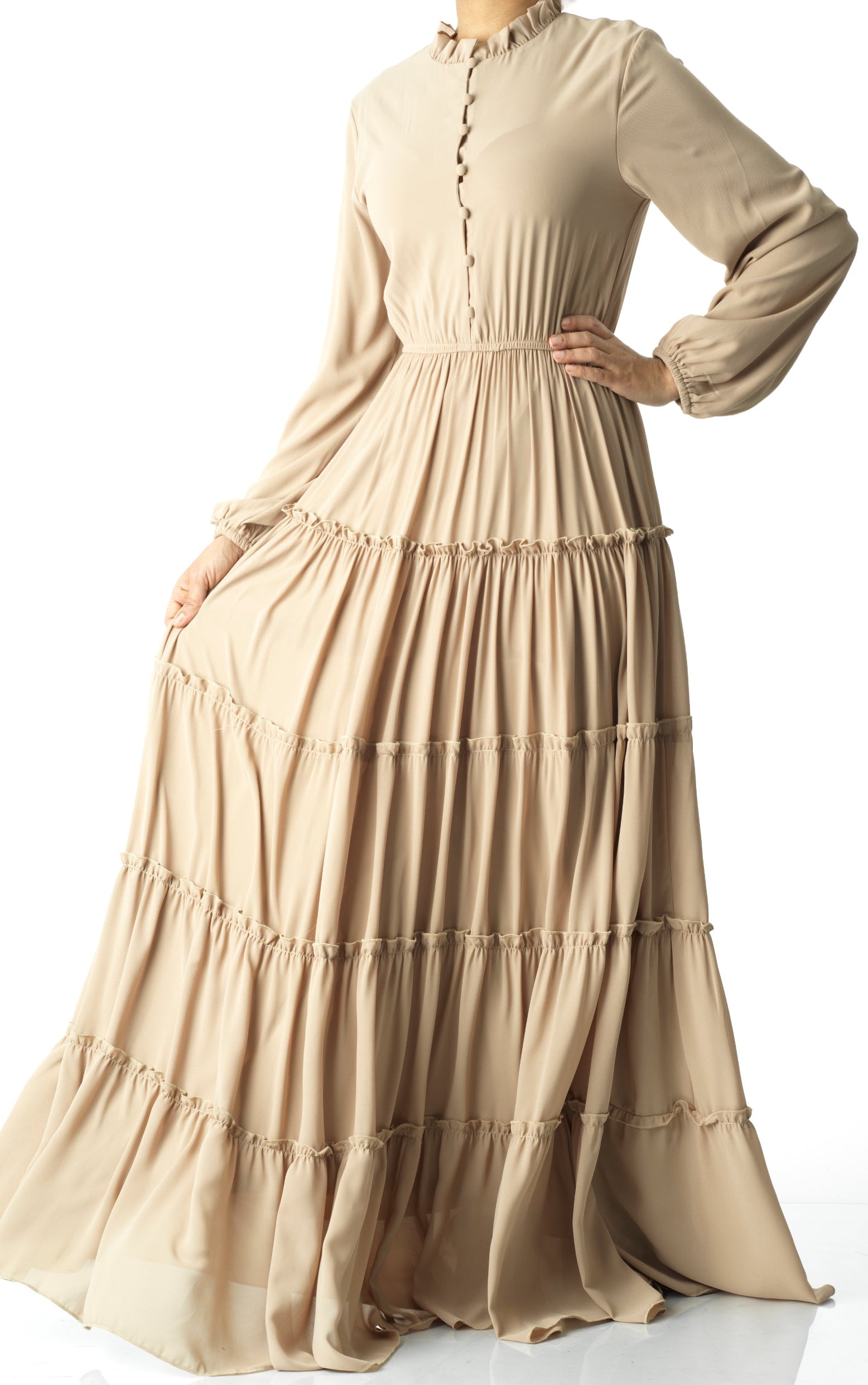 Anitta tiered chiffon maxi dress Kabayare