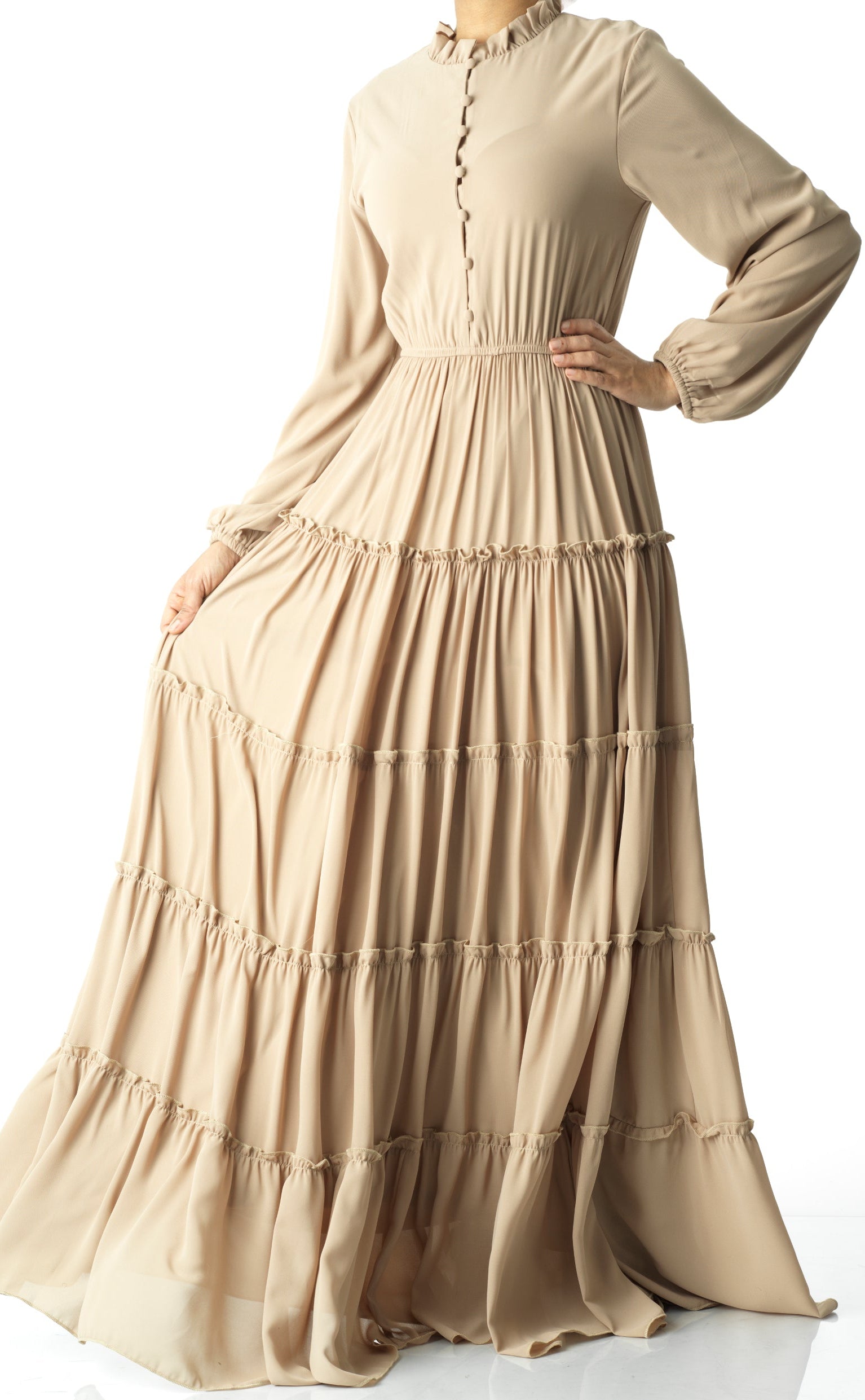 Anitta tiered chiffon maxi dress Kabayare