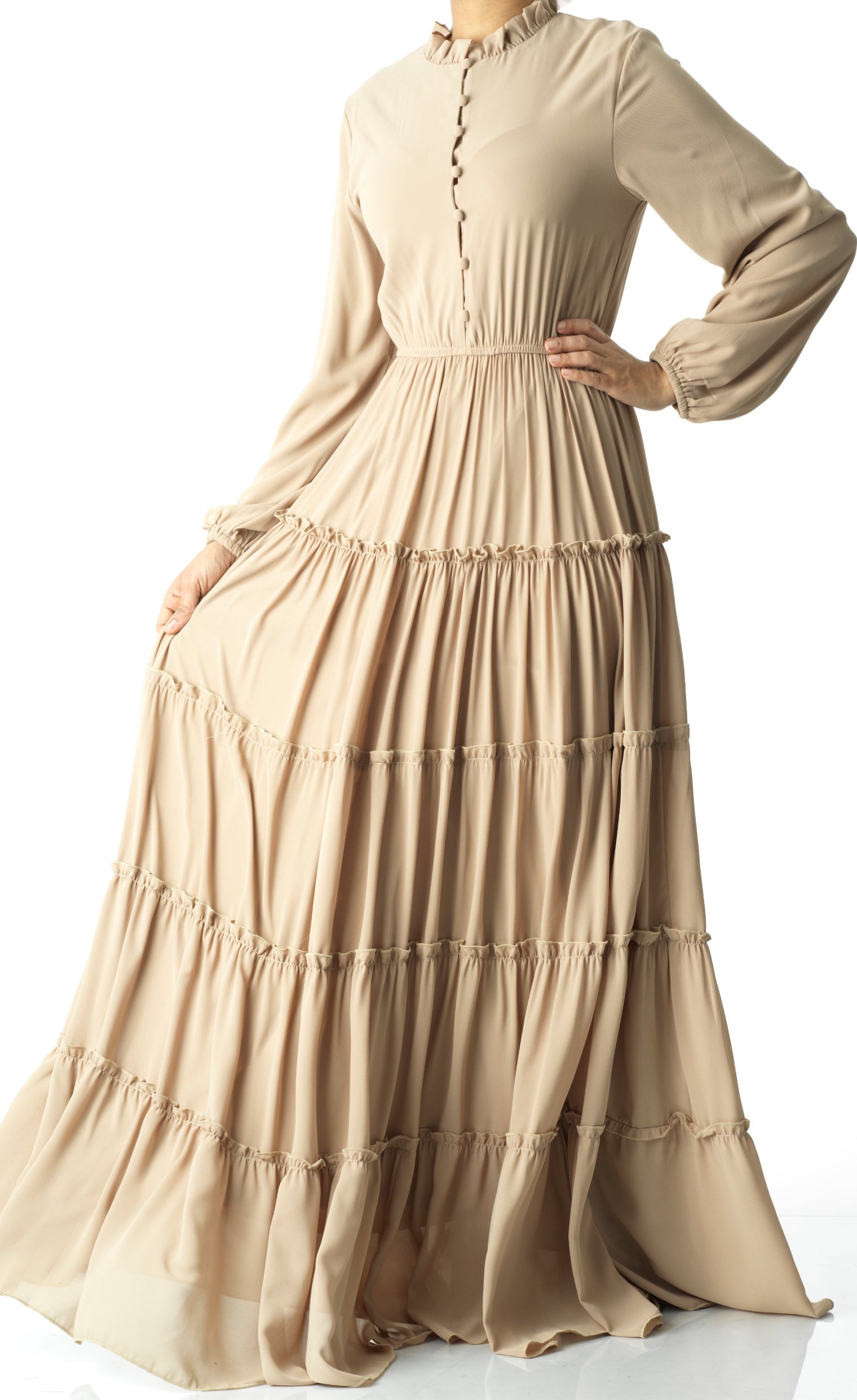 Anitta tiered chiffon maxi dress Kabayare