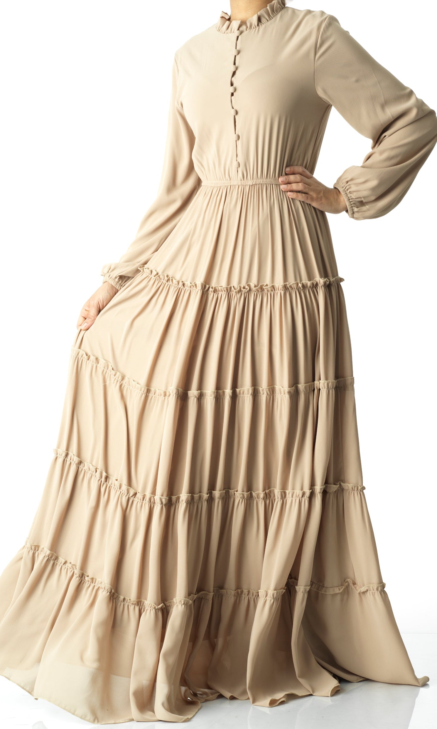 Anitta tiered chiffon maxi dress Kabayare