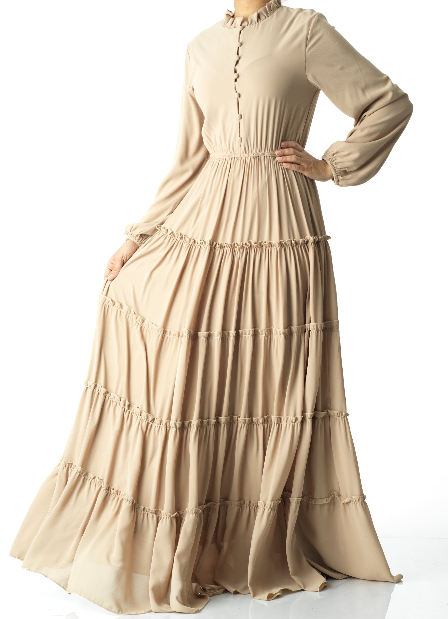 Anitta tiered chiffon maxi dress Kabayare