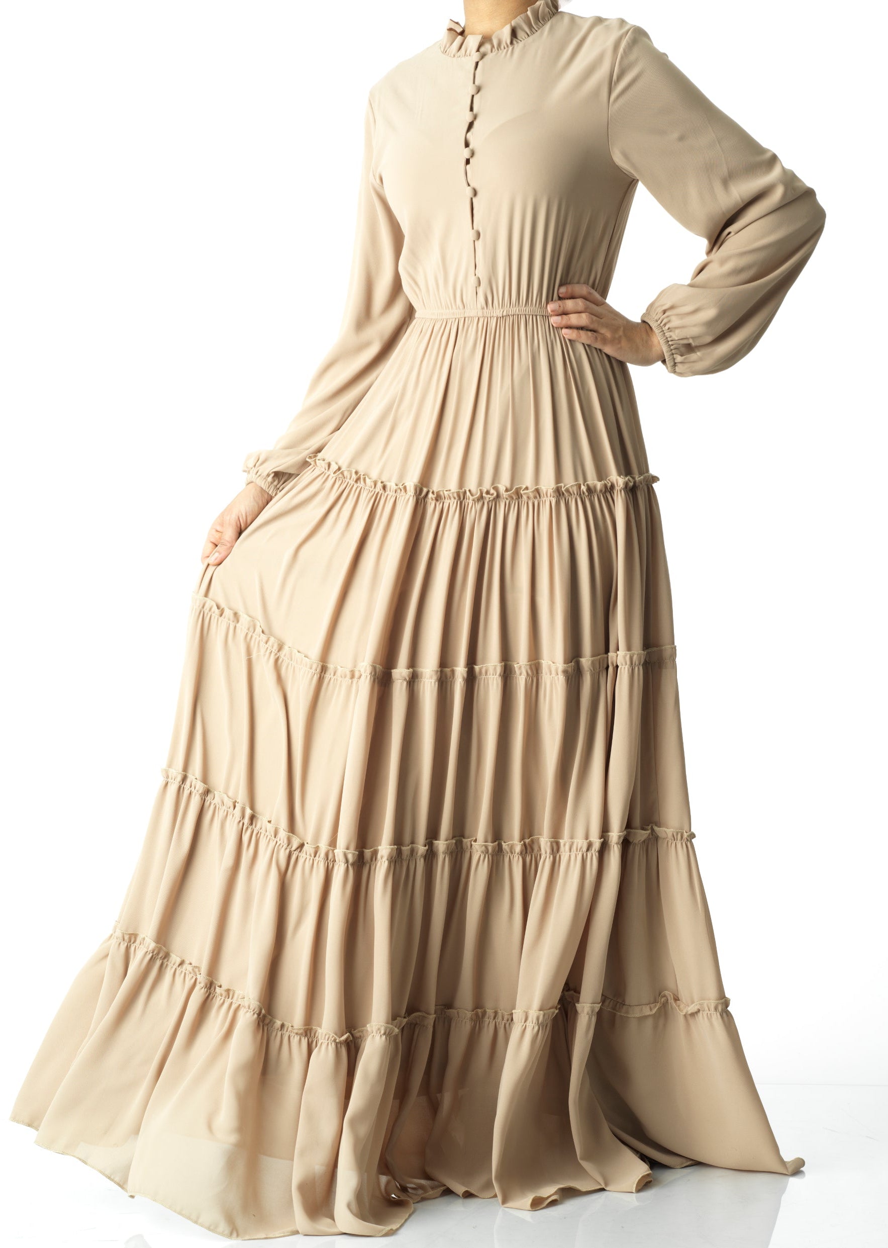 Anitta tiered chiffon maxi dress Kabayare