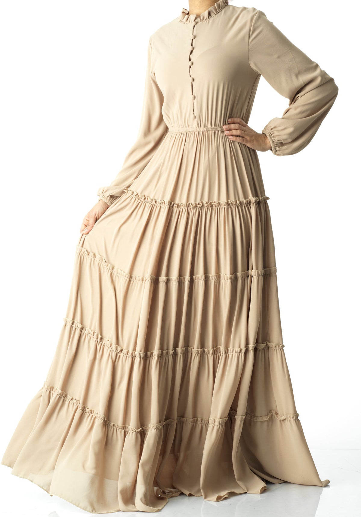 Anitta tiered chiffon maxi dress Kabayare