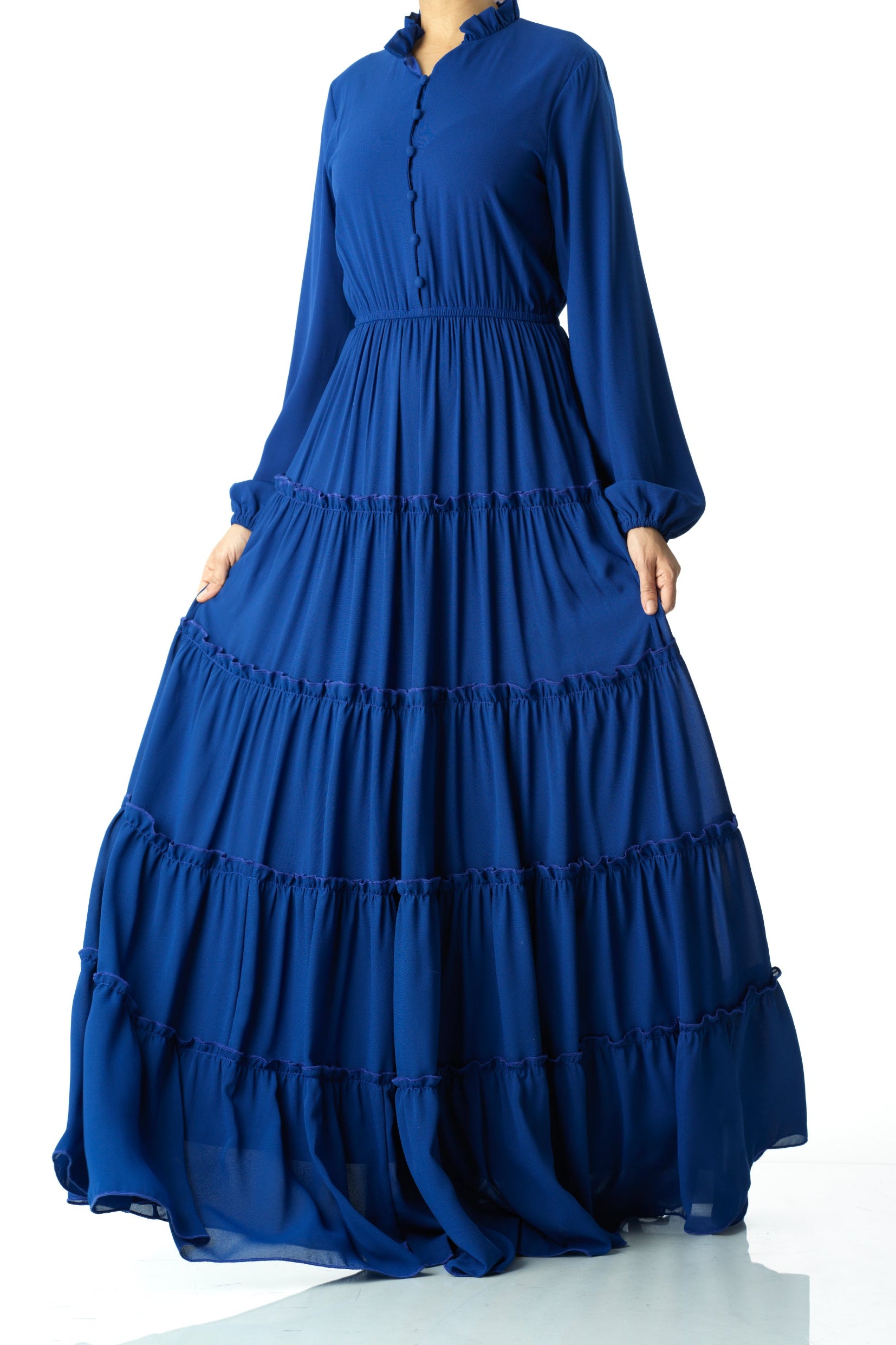 Anitta tiered chiffon maxi dress Kabayare