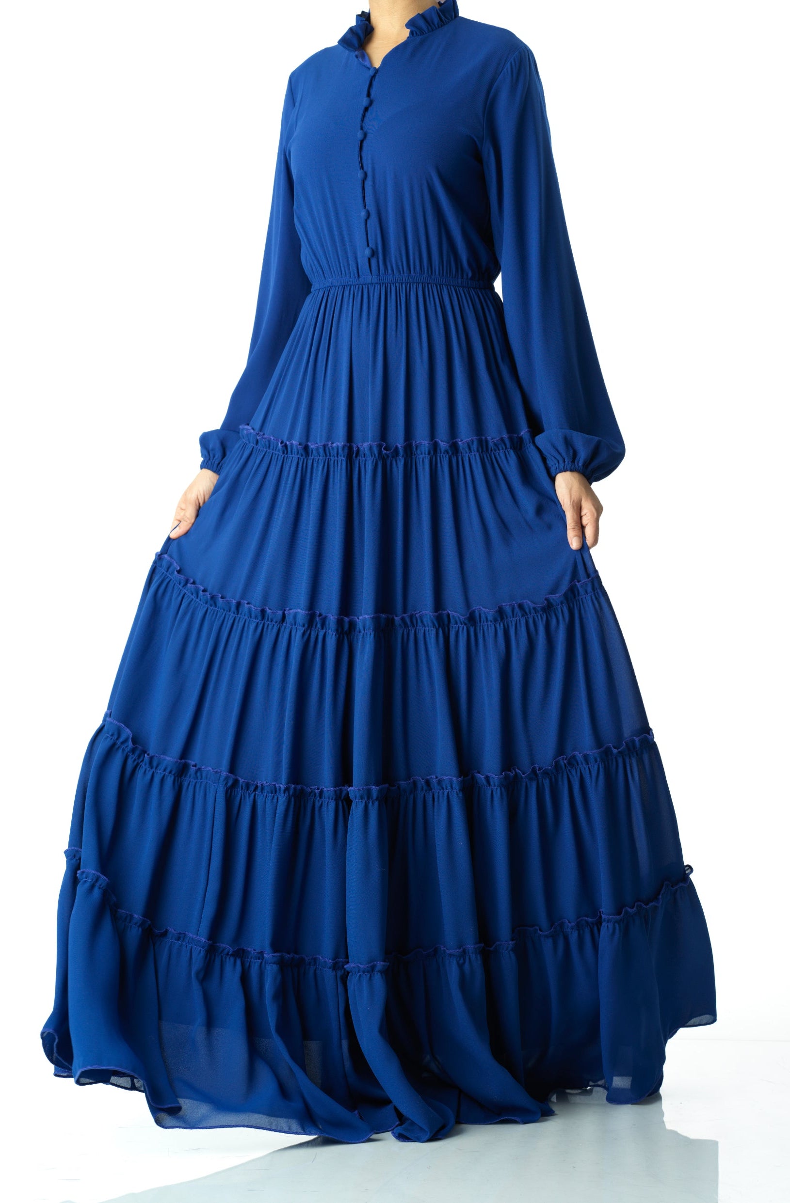 Anitta tiered chiffon maxi dress Kabayare