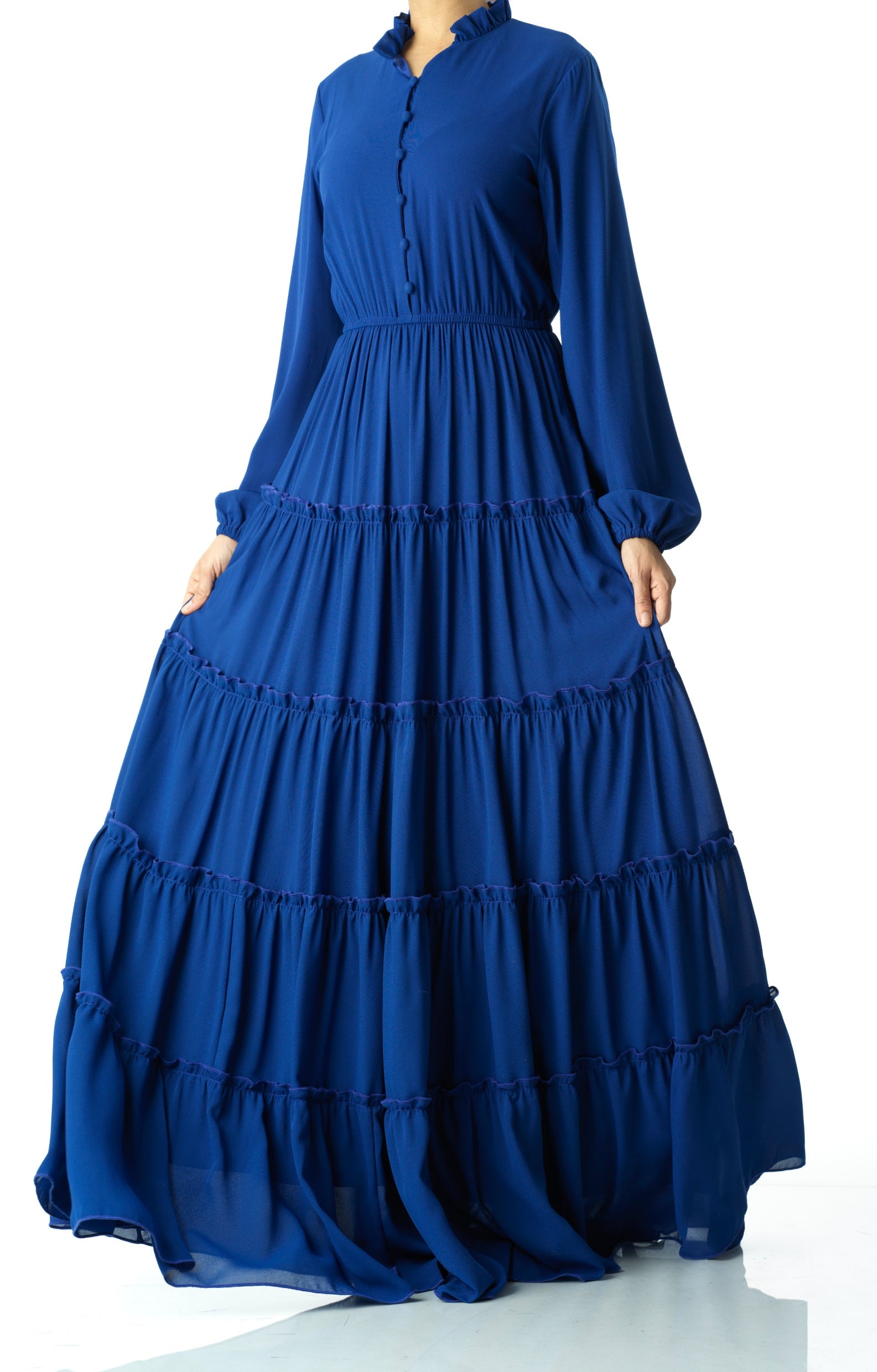 Anitta tiered chiffon maxi dress Kabayare