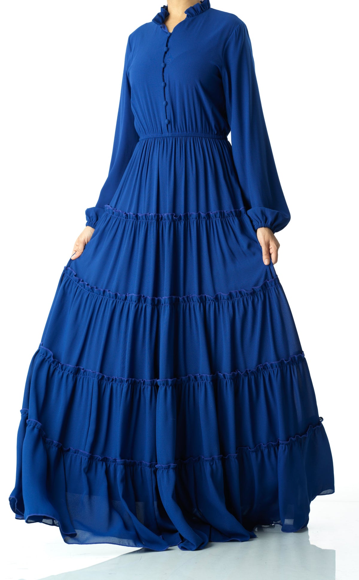 Anitta tiered chiffon maxi dress Kabayare