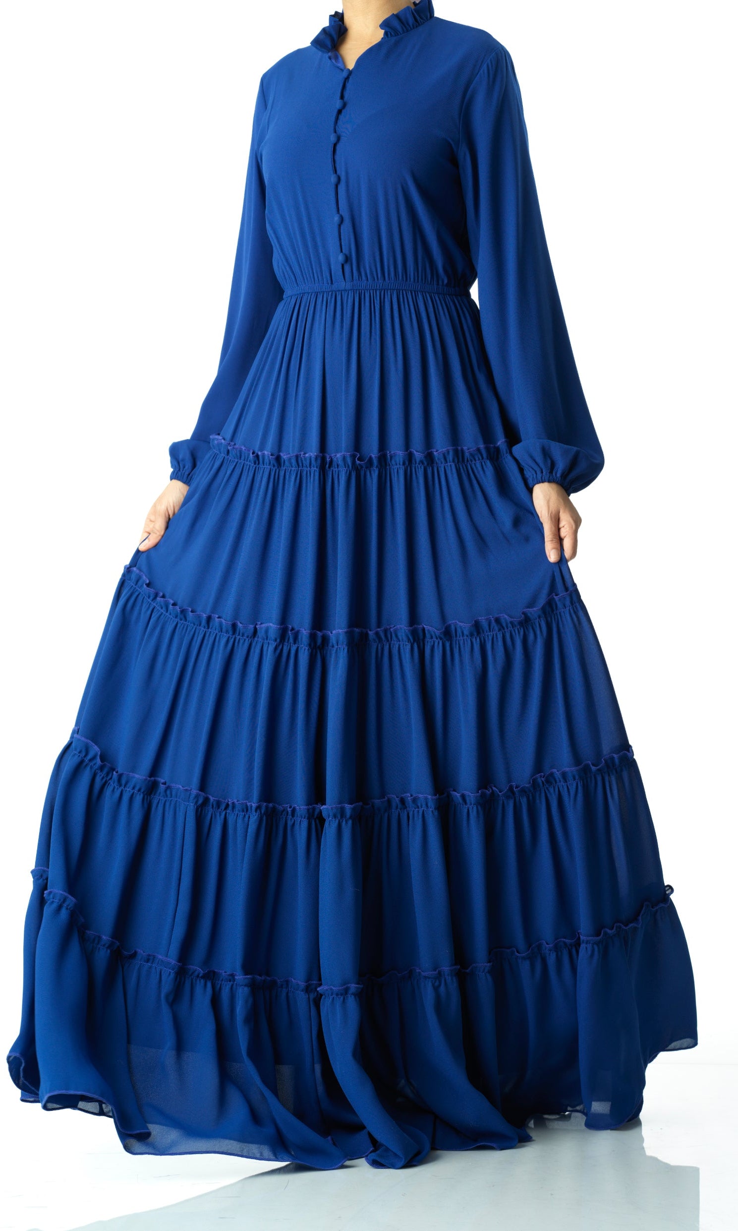 Anitta tiered chiffon maxi dress Kabayare