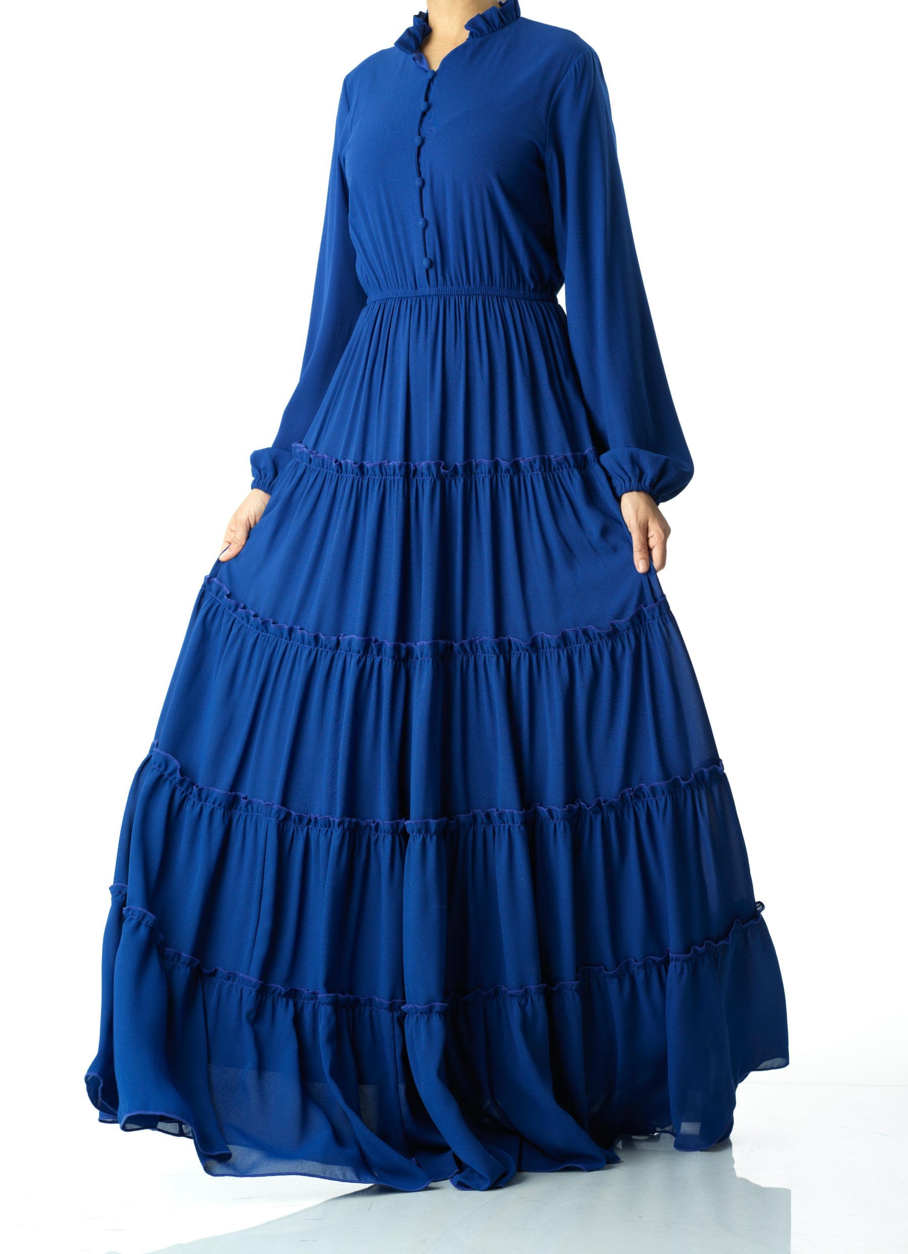 Anitta tiered chiffon maxi dress Kabayare