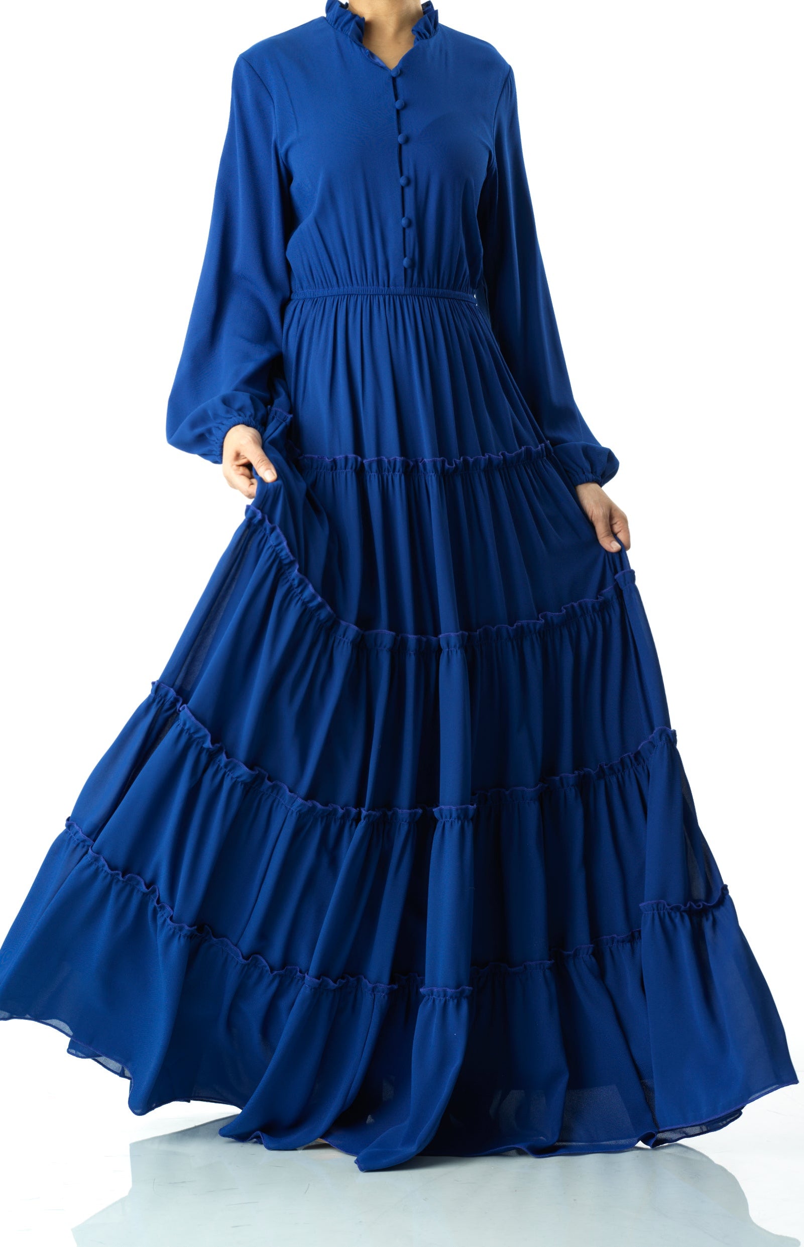 Anitta tiered chiffon maxi dress Kabayare