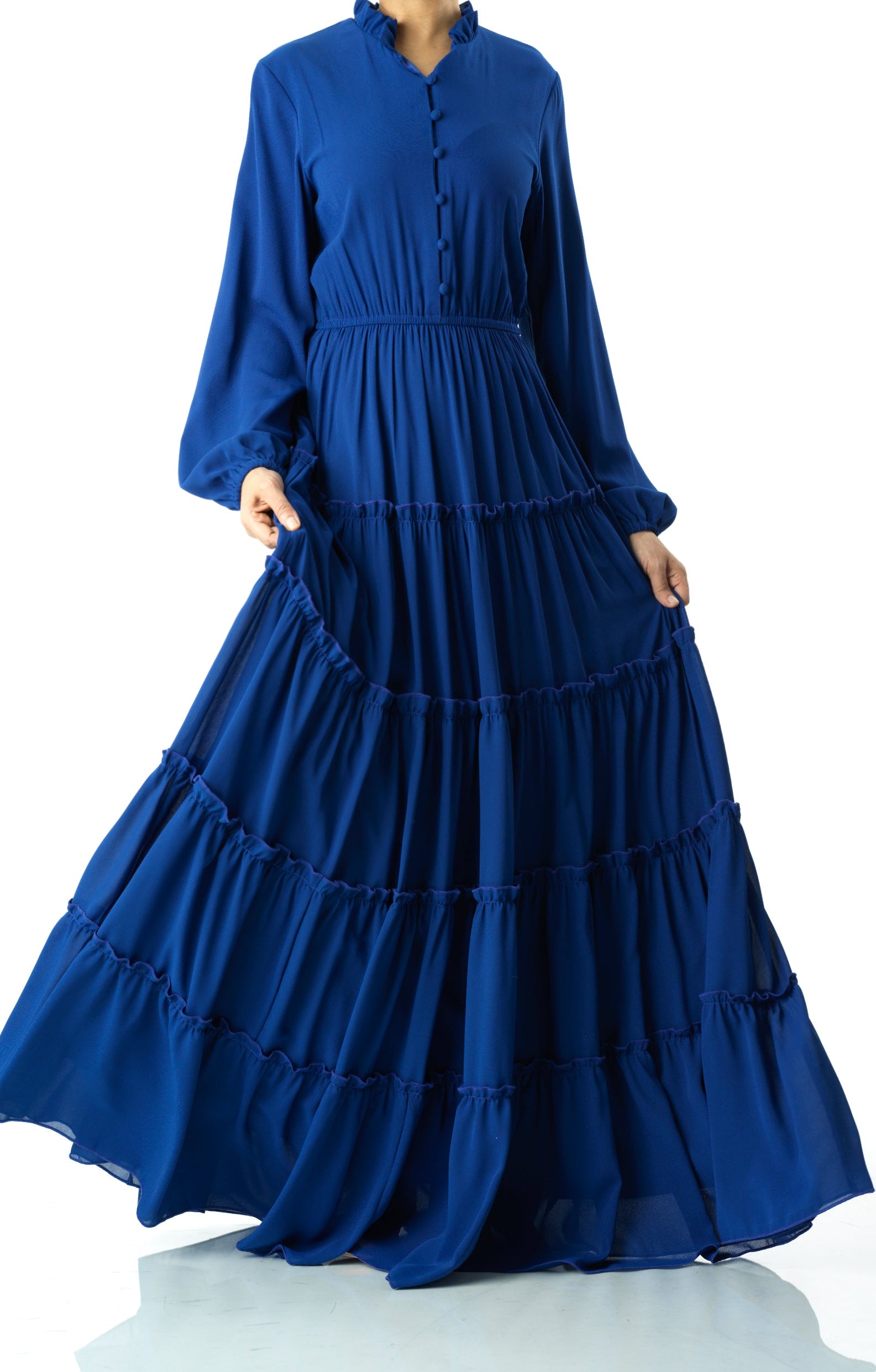 Anitta tiered chiffon maxi dress Kabayare