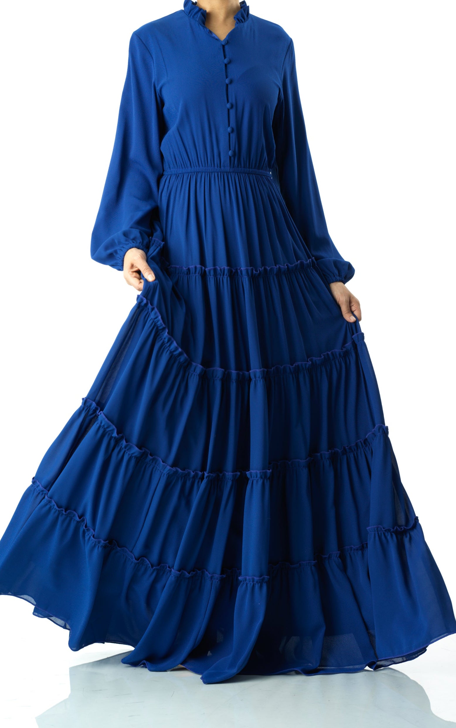 Anitta tiered chiffon maxi dress Kabayare