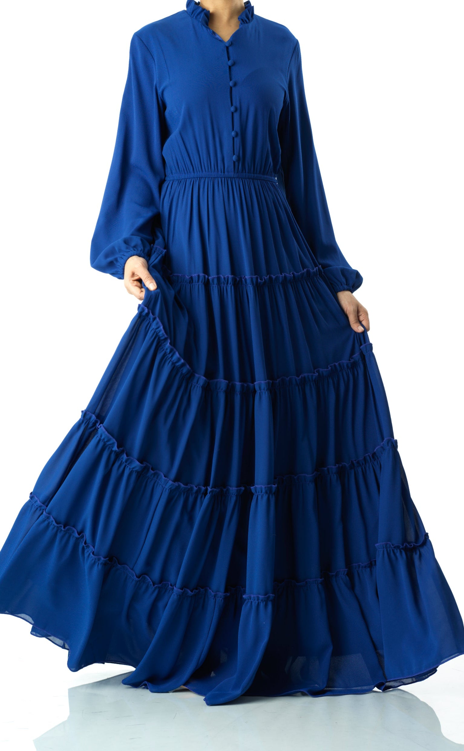 Anitta tiered chiffon maxi dress Kabayare