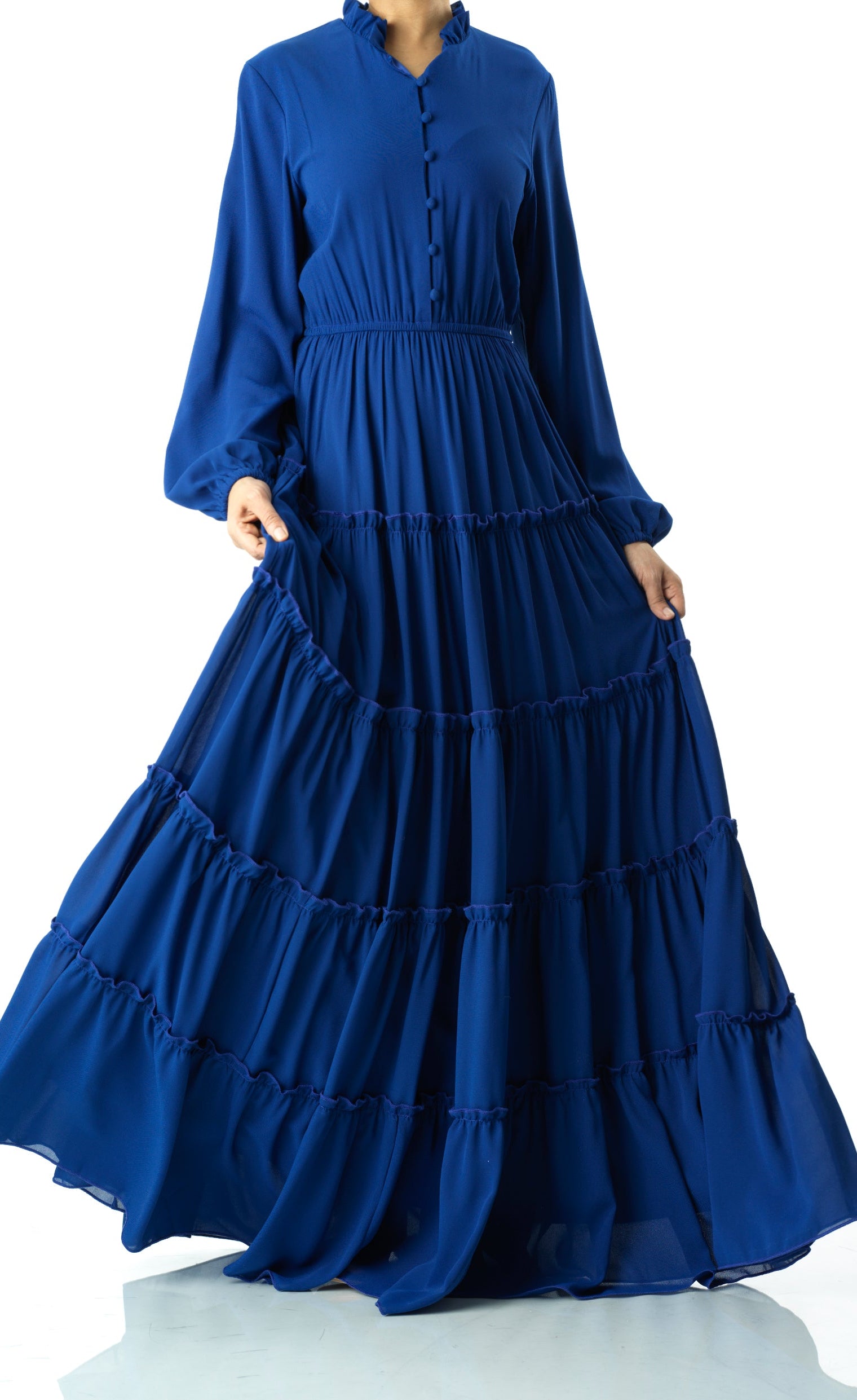 Anitta tiered chiffon maxi dress Kabayare