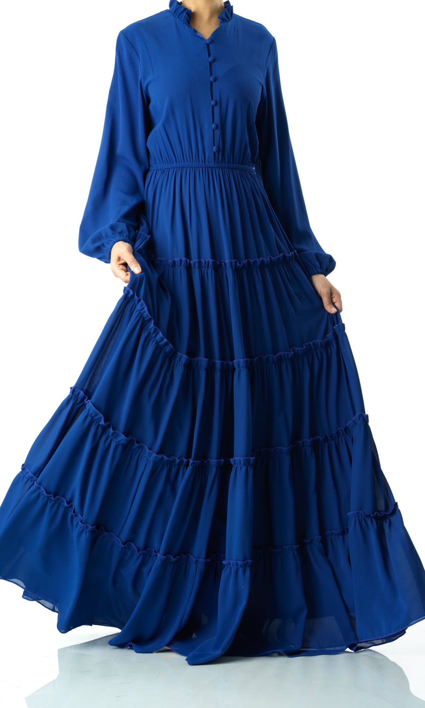 Anitta tiered chiffon maxi dress Kabayare