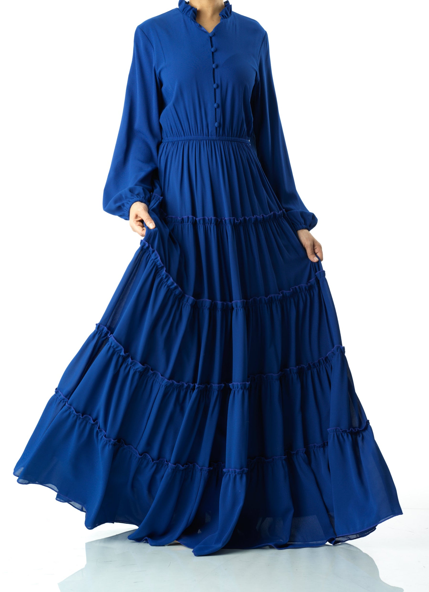 Anitta tiered chiffon maxi dress Kabayare