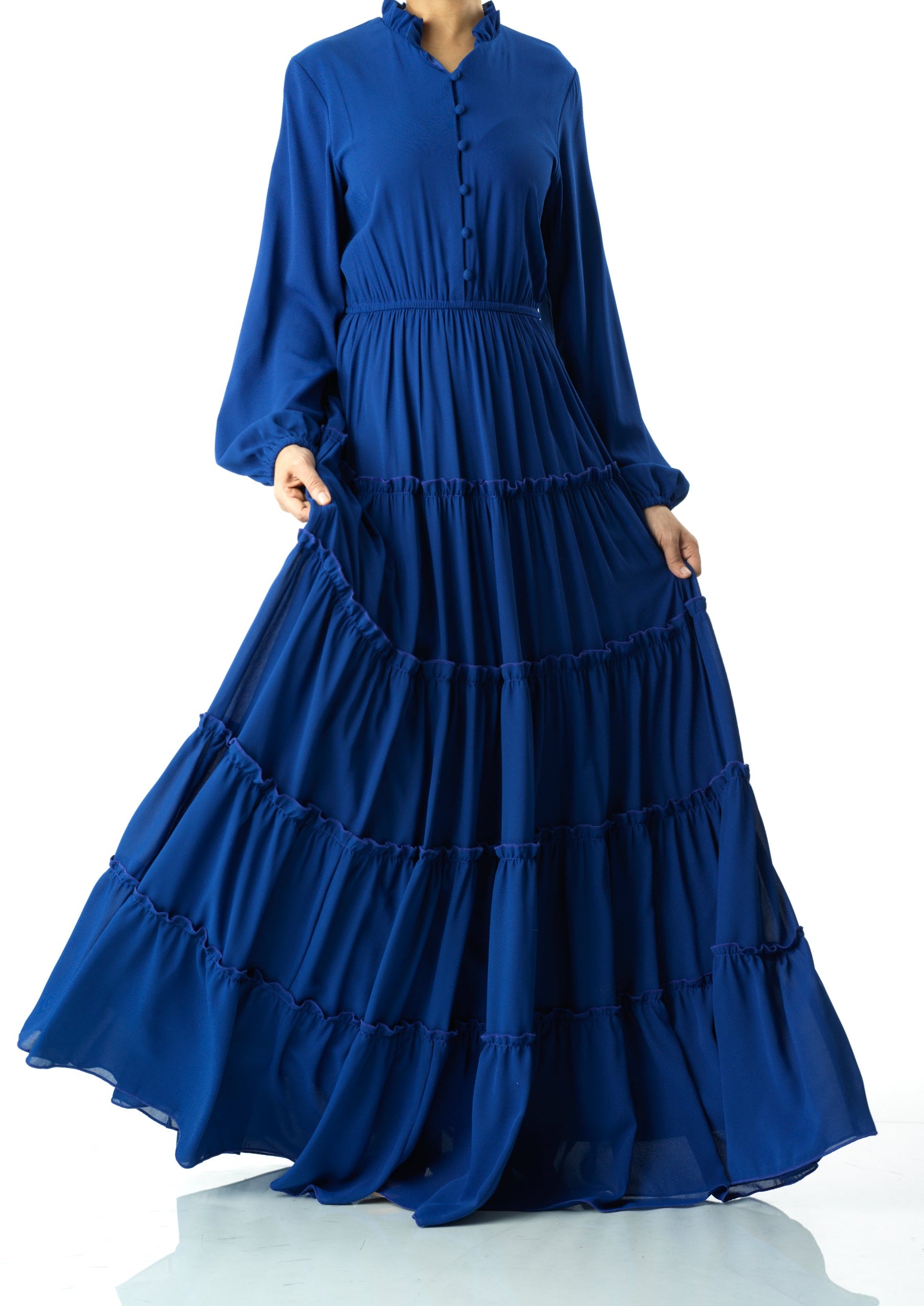 Anitta tiered chiffon maxi dress Kabayare