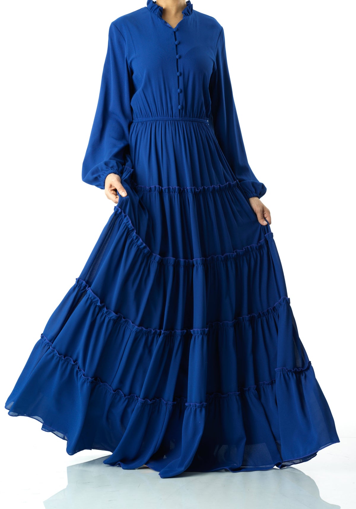 Anitta tiered chiffon maxi dress Kabayare