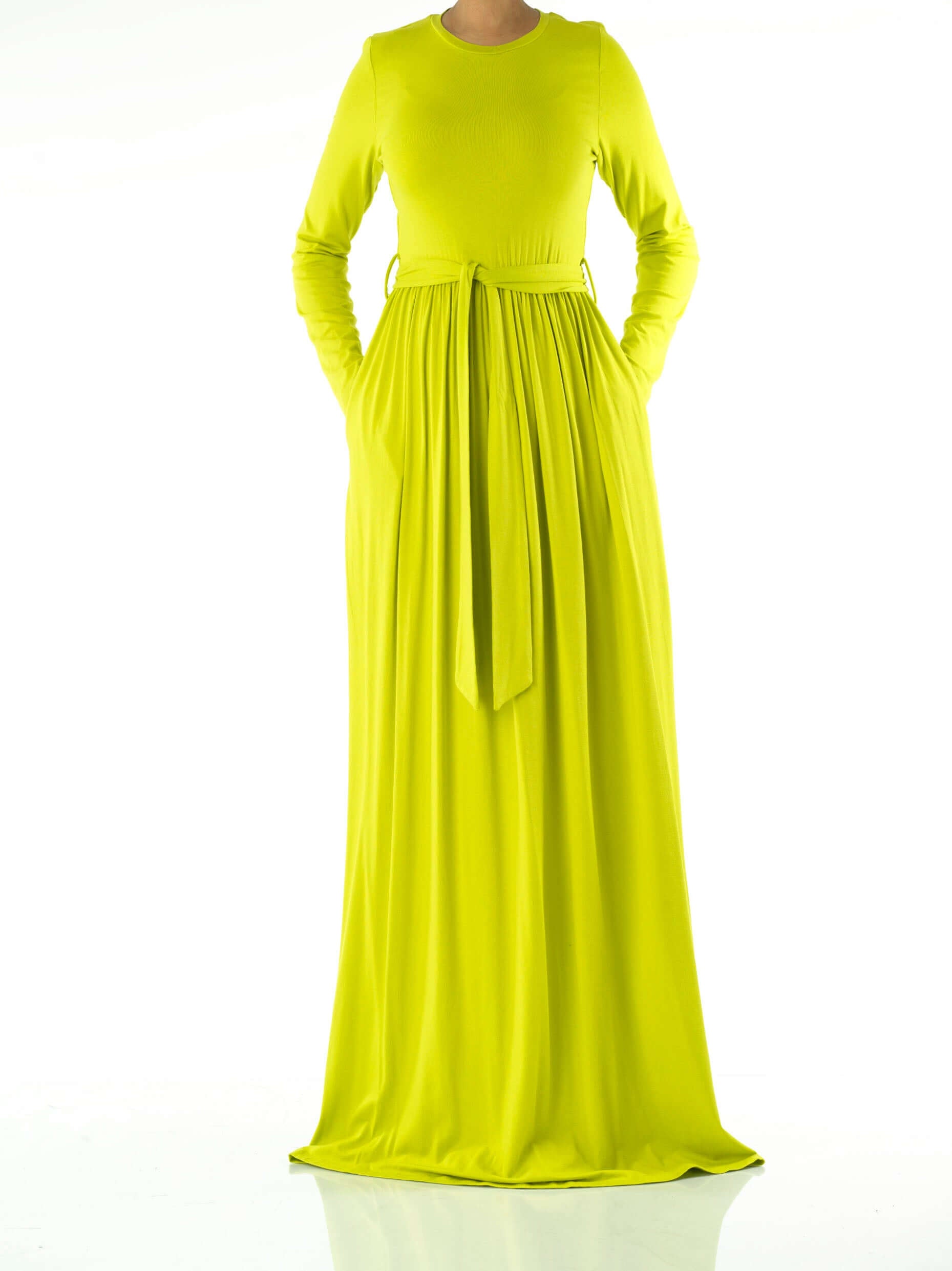 Apple Green Cotton Candy Jersey Maxi Dress Kabayare