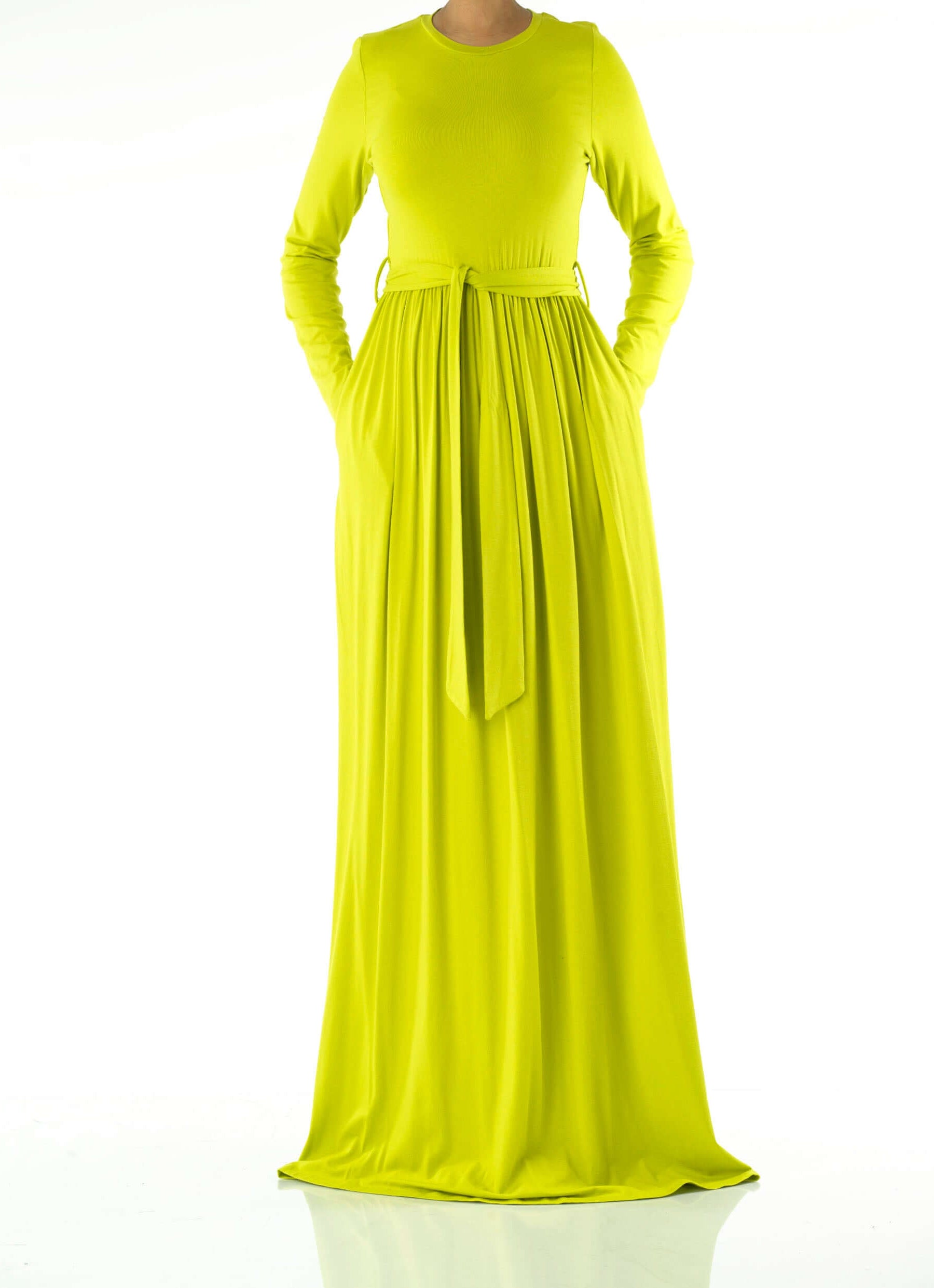 Apple Green Cotton Candy Jersey Maxi Dress Kabayare