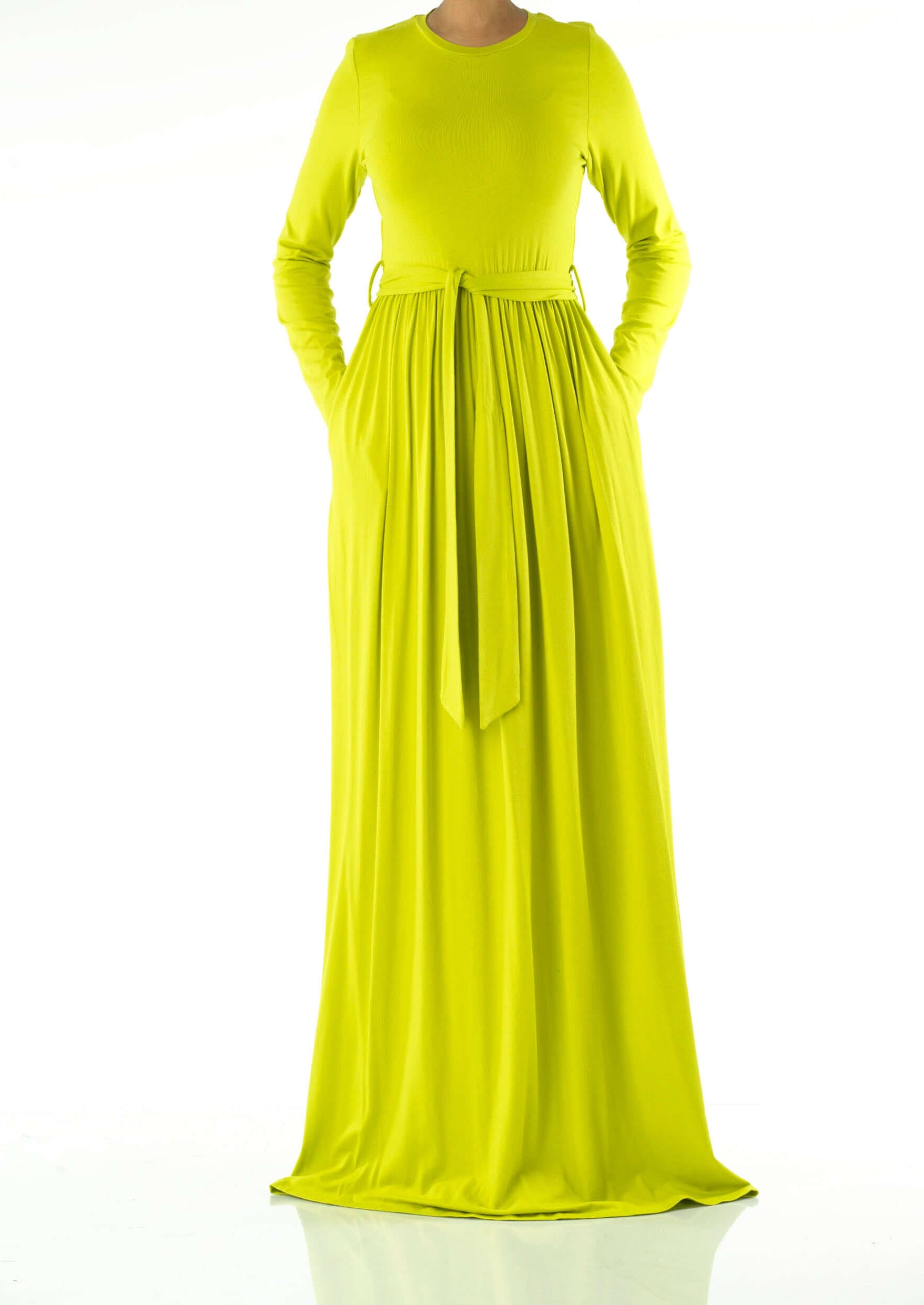 Apple Green Cotton Candy Jersey Maxi Dress Kabayare