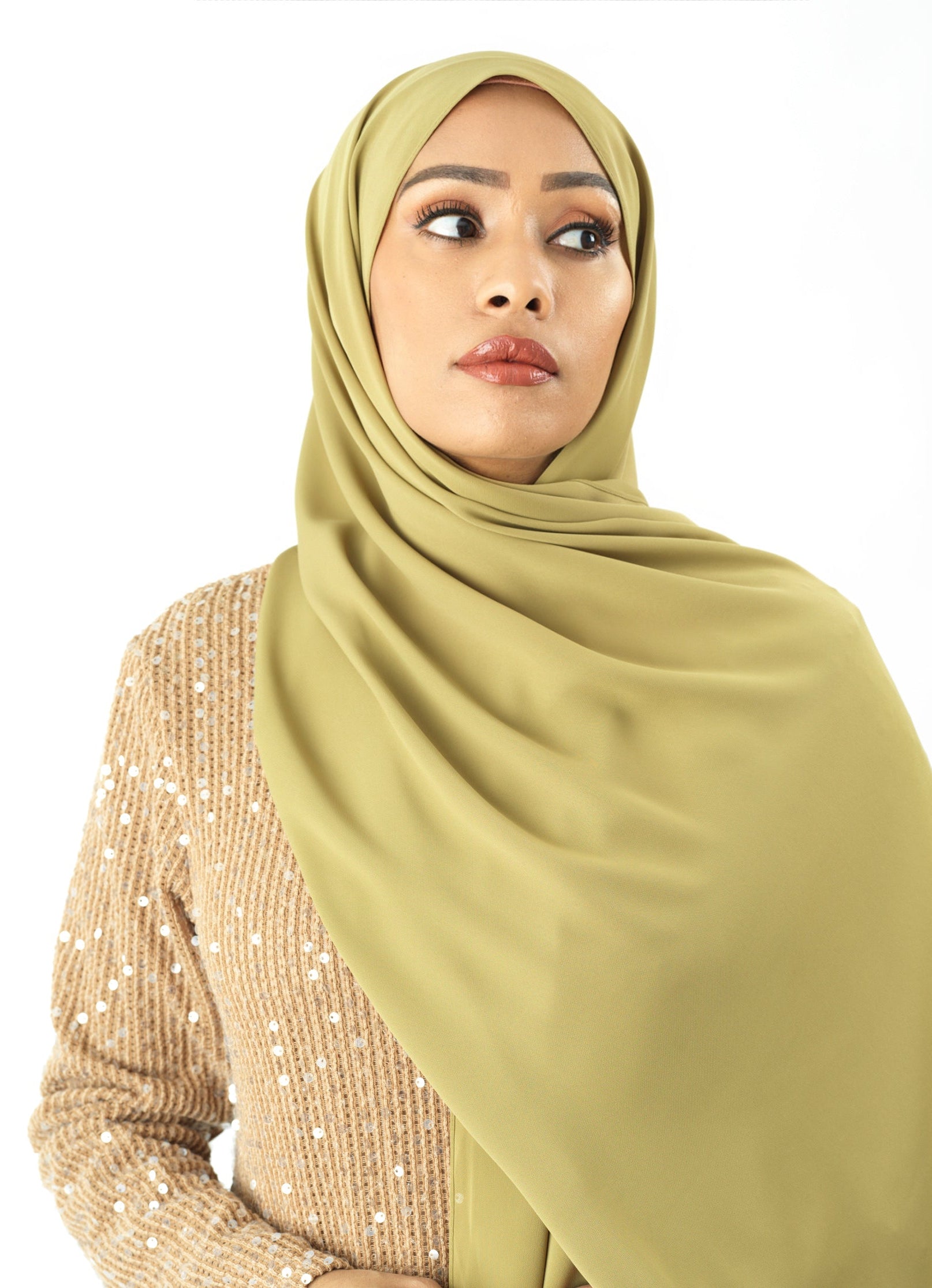 Apple Green Korean Chiffon hijab Kabayare