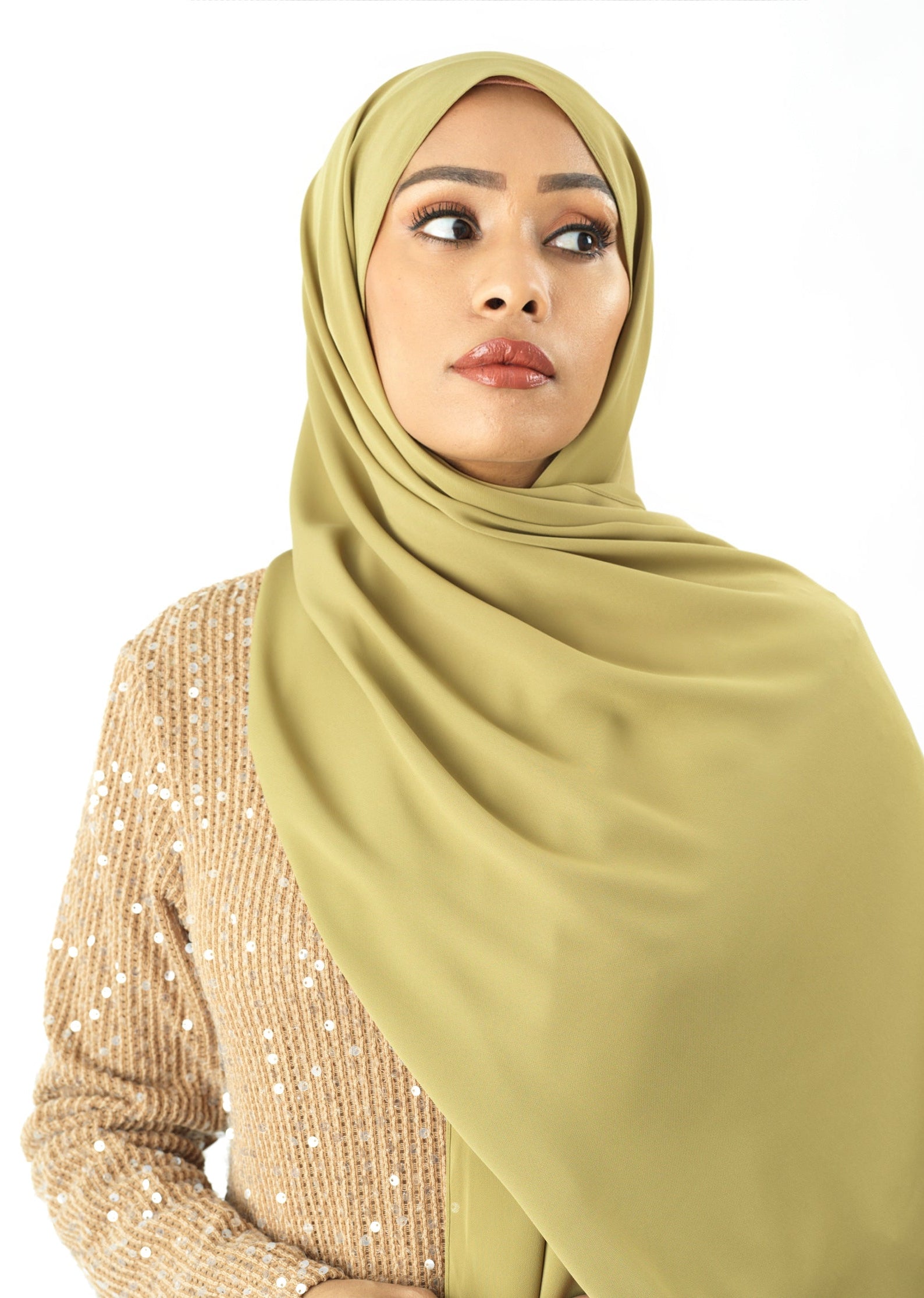 Apple Green Korean Chiffon hijab Kabayare