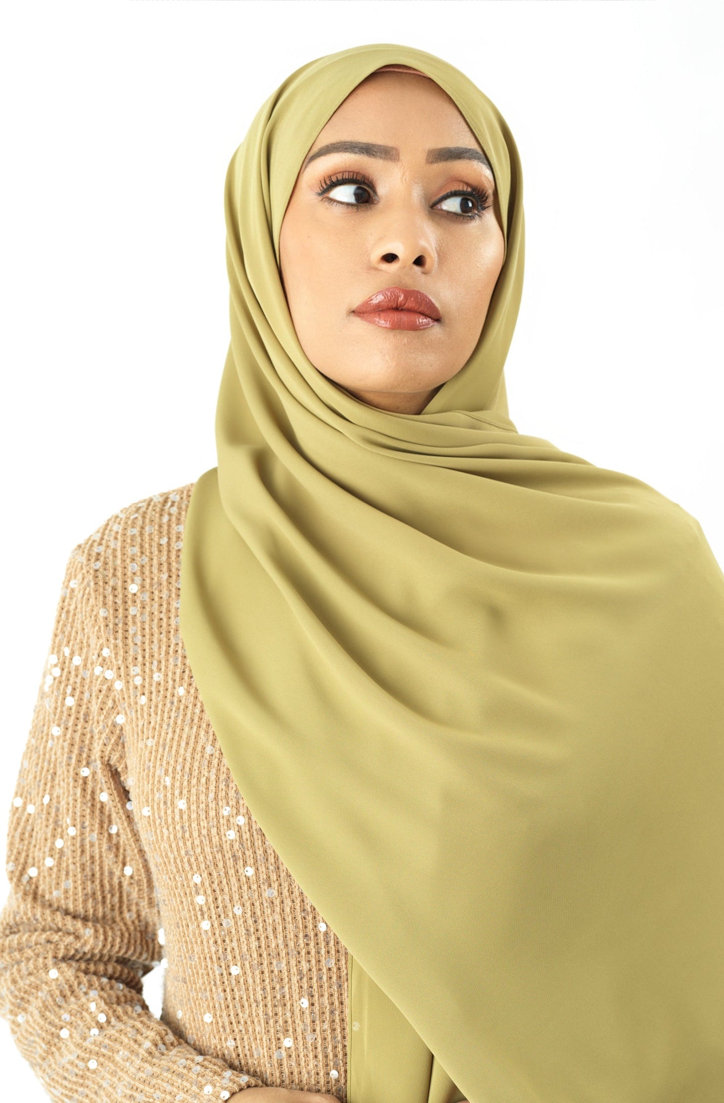 Apple Green Korean Chiffon hijab Kabayare