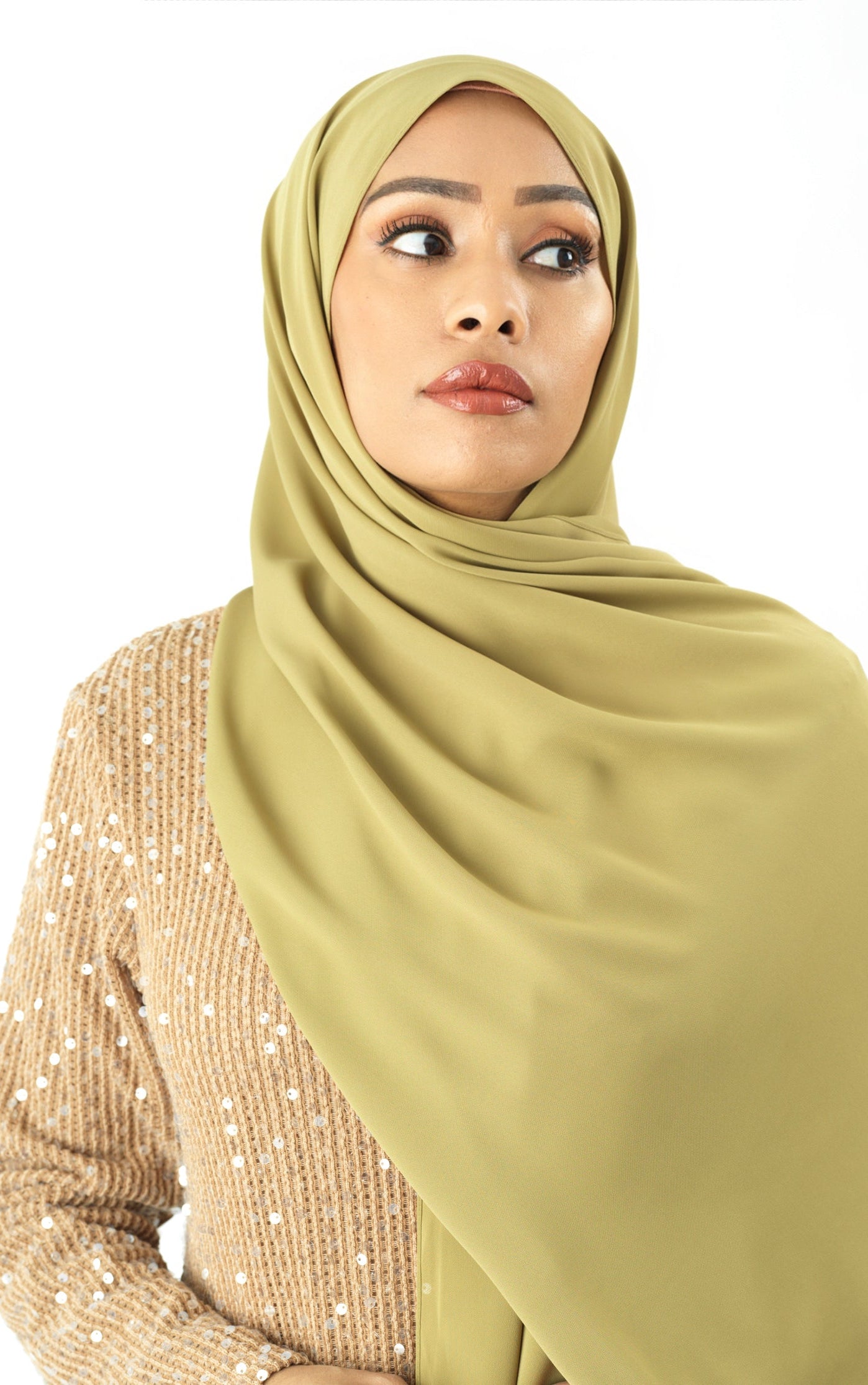 Apple Green Korean Chiffon hijab Kabayare