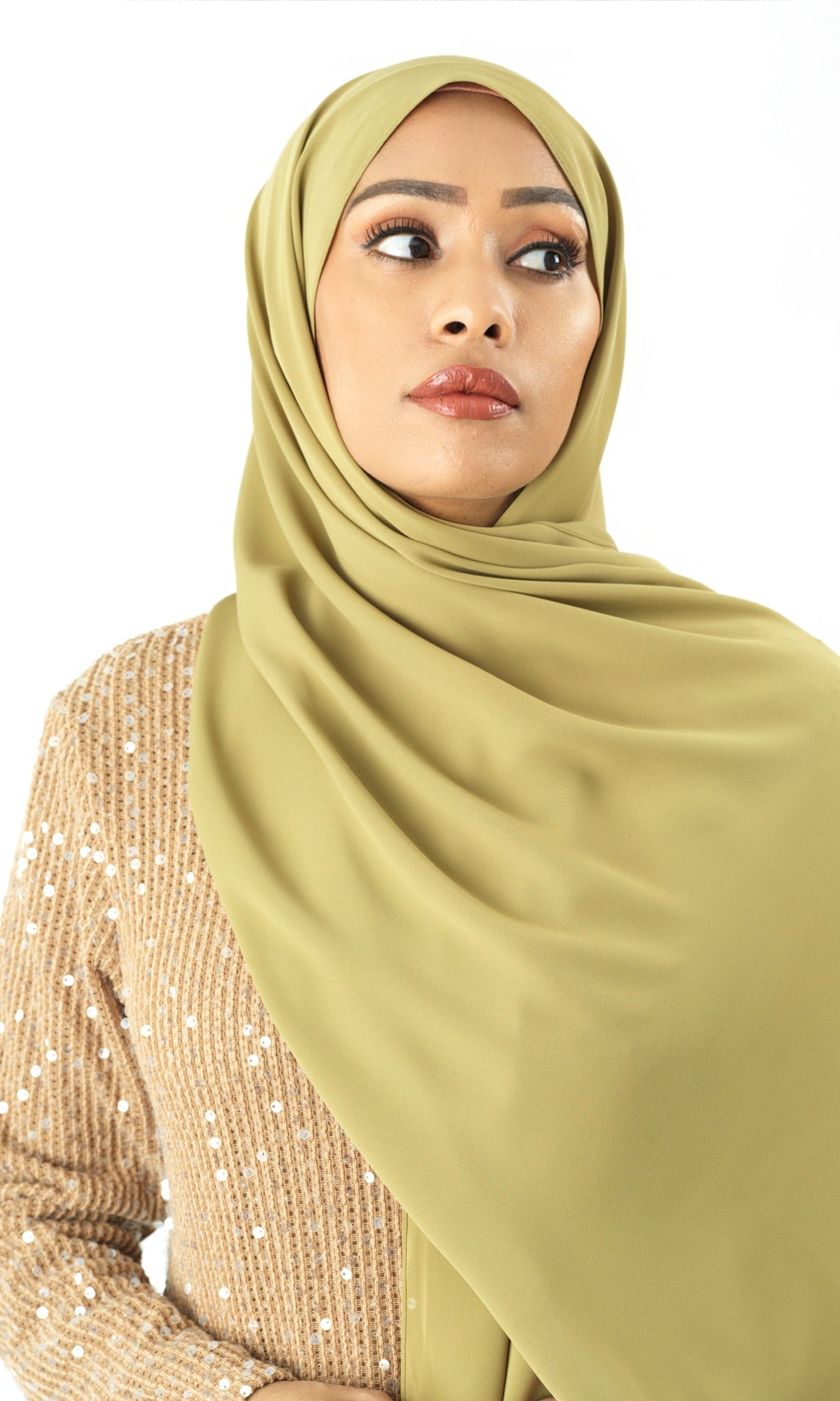 Apple Green Korean Chiffon hijab Kabayare
