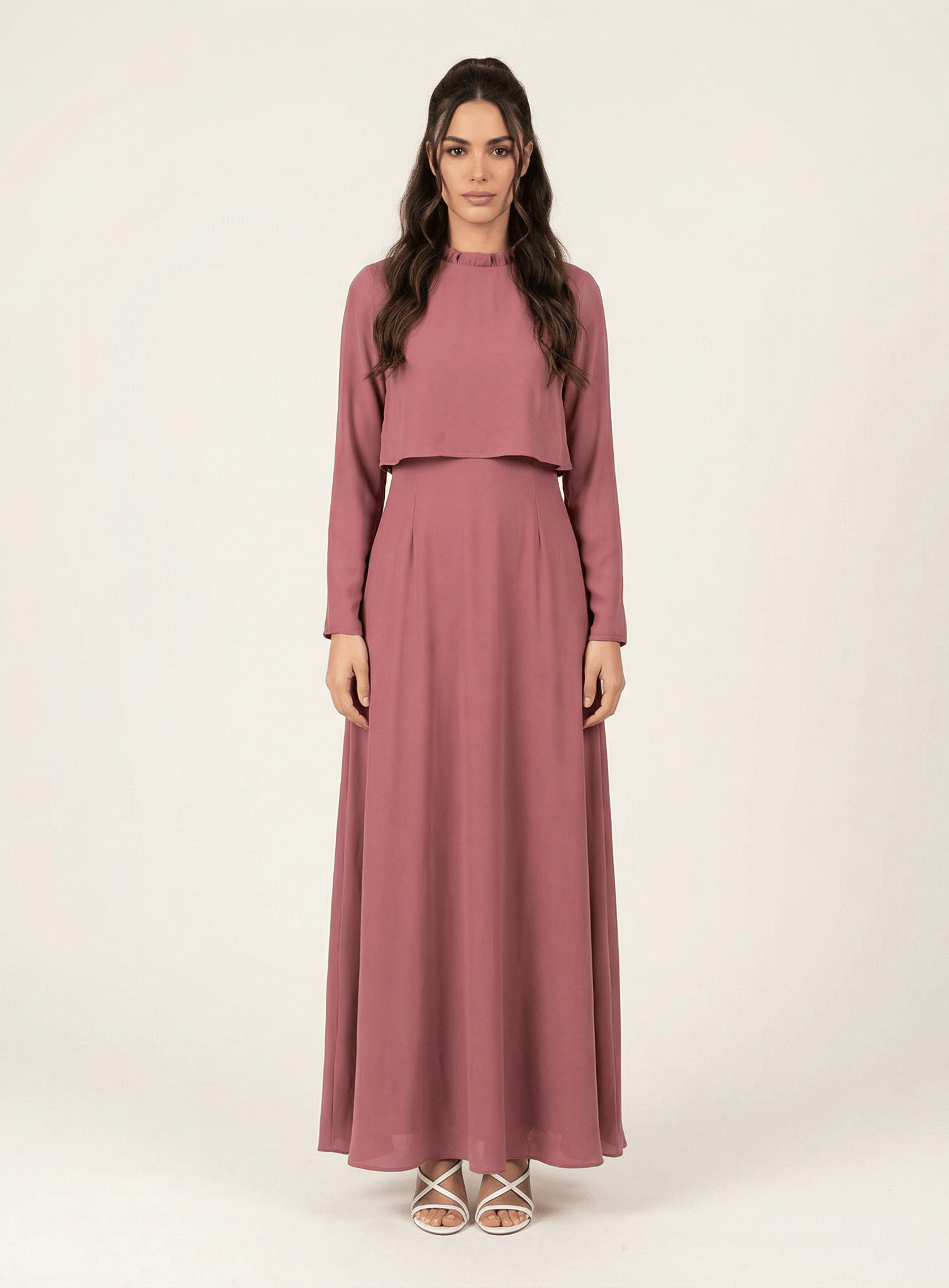Aurora Crepe high neck crop dress Kabayare
