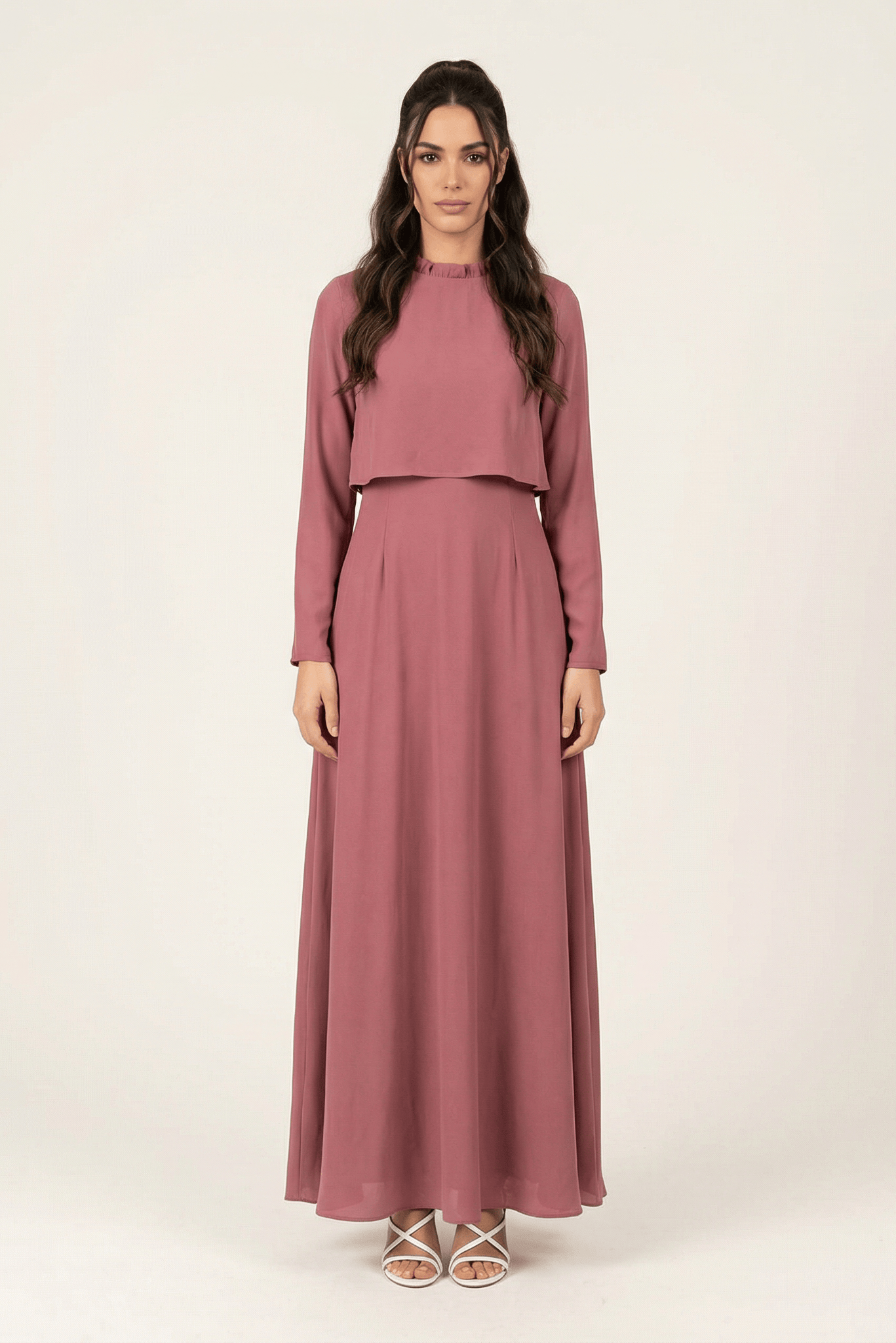 Aurora Crepe high neck crop dress Kabayare
