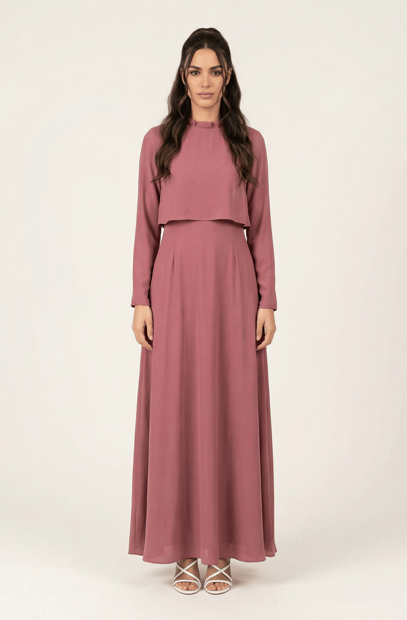 Aurora Crepe high neck crop dress Kabayare
