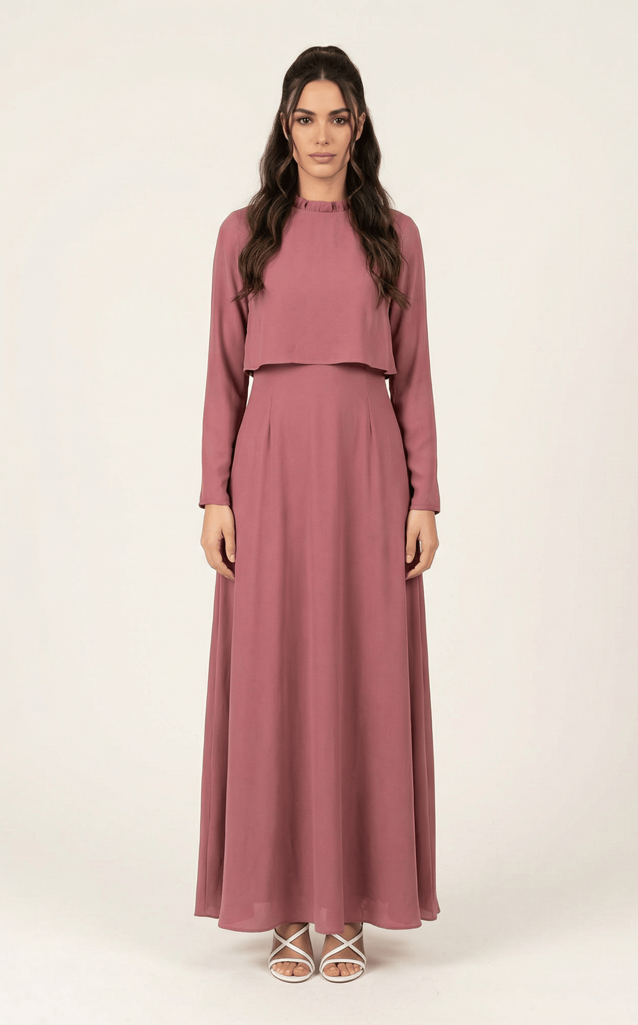 Aurora Crepe high neck crop dress Kabayare