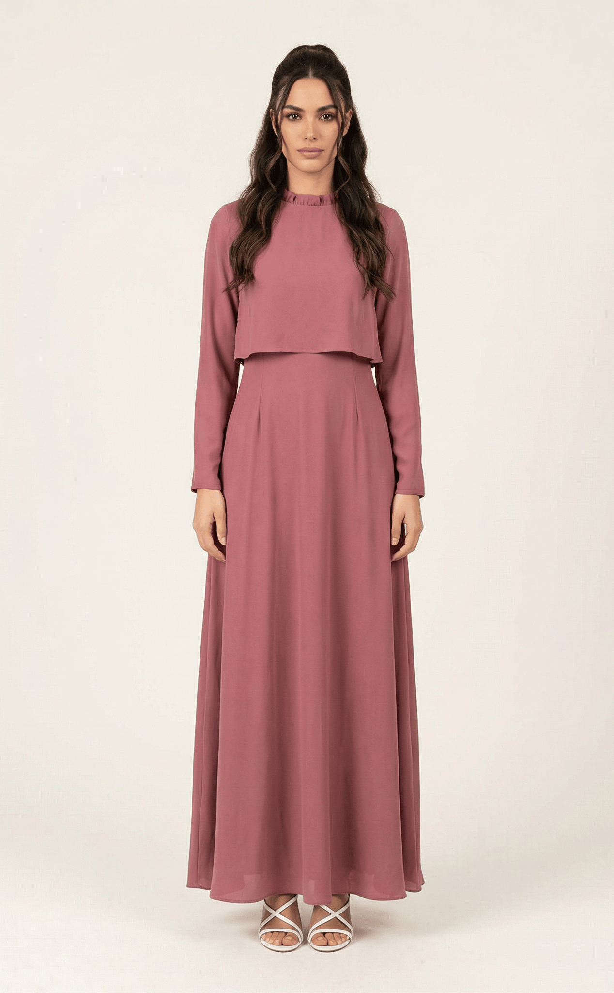 Aurora Crepe high neck crop dress Kabayare