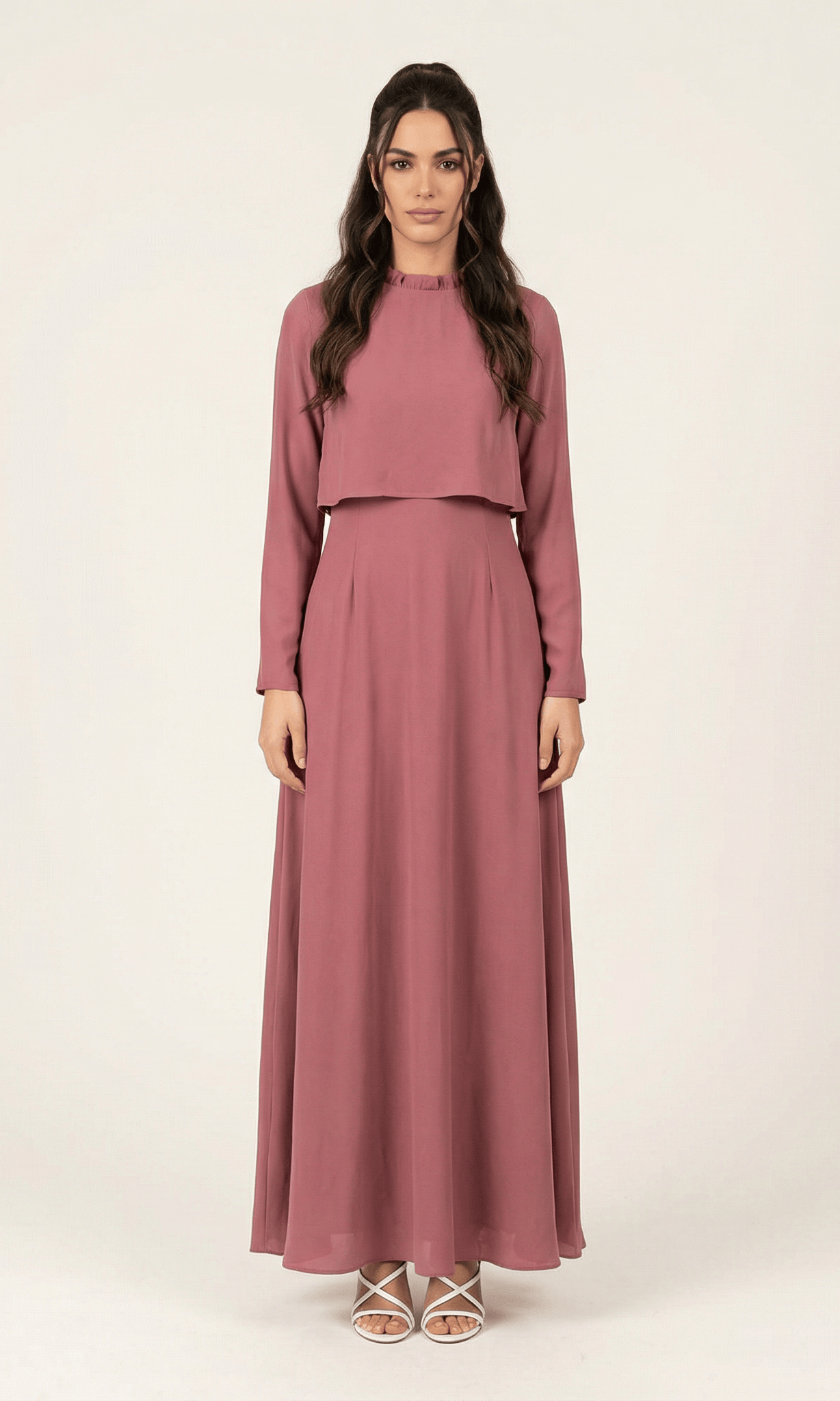 Aurora Crepe high neck crop dress Kabayare