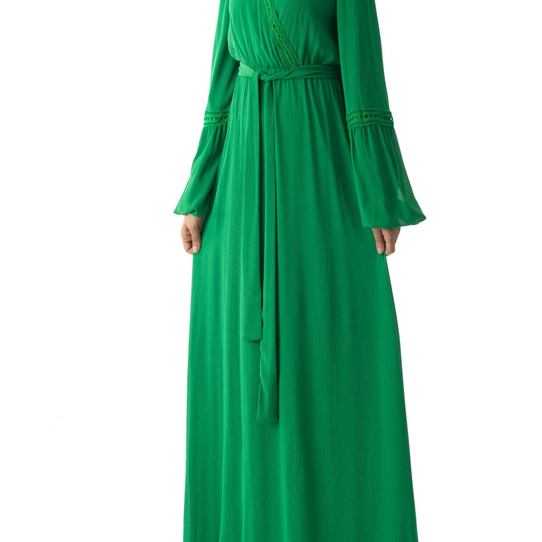 Ayesha v-neck lace details maxi dress Kabayare