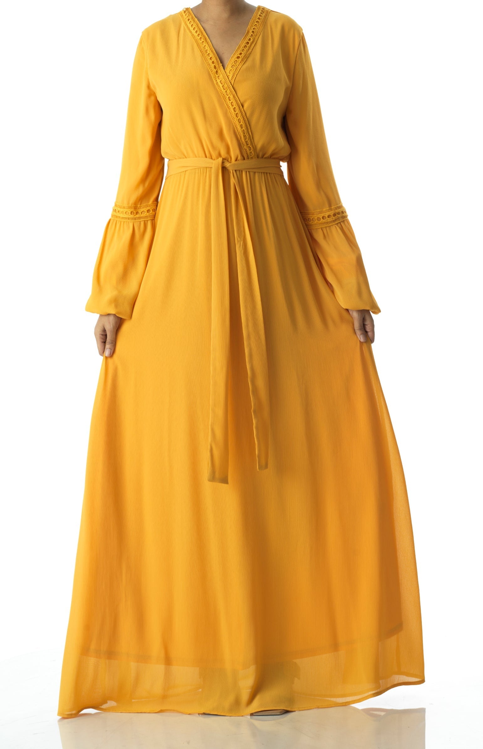 Ayesha v-neck lace details maxi dress Kabayare